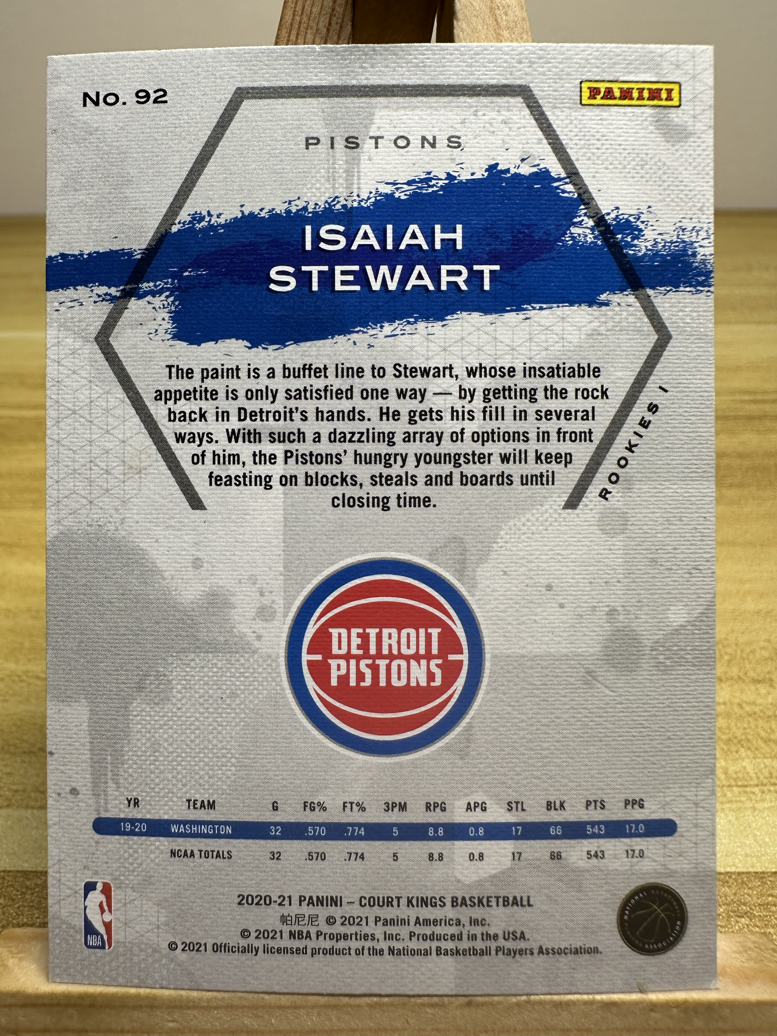 2020-21 Panini Court Kings Isaiah Stewart RC 新秀 活塞 以赛亚 斯图尔特 油画 一级 base 暴君 拳王 拍前请看描述 臻成免费代卖 b736