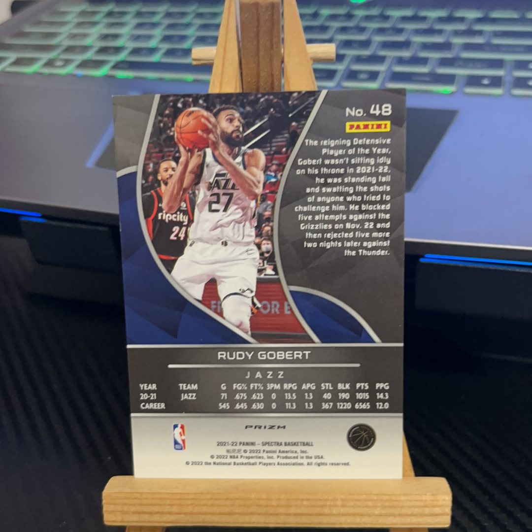 2021-22 Panini Spectra Rudy Gobert 鲁迪 戈贝尔 爵士 折射 光谱系列 卡品如图 凑图必备 值得收藏!免费代卖!