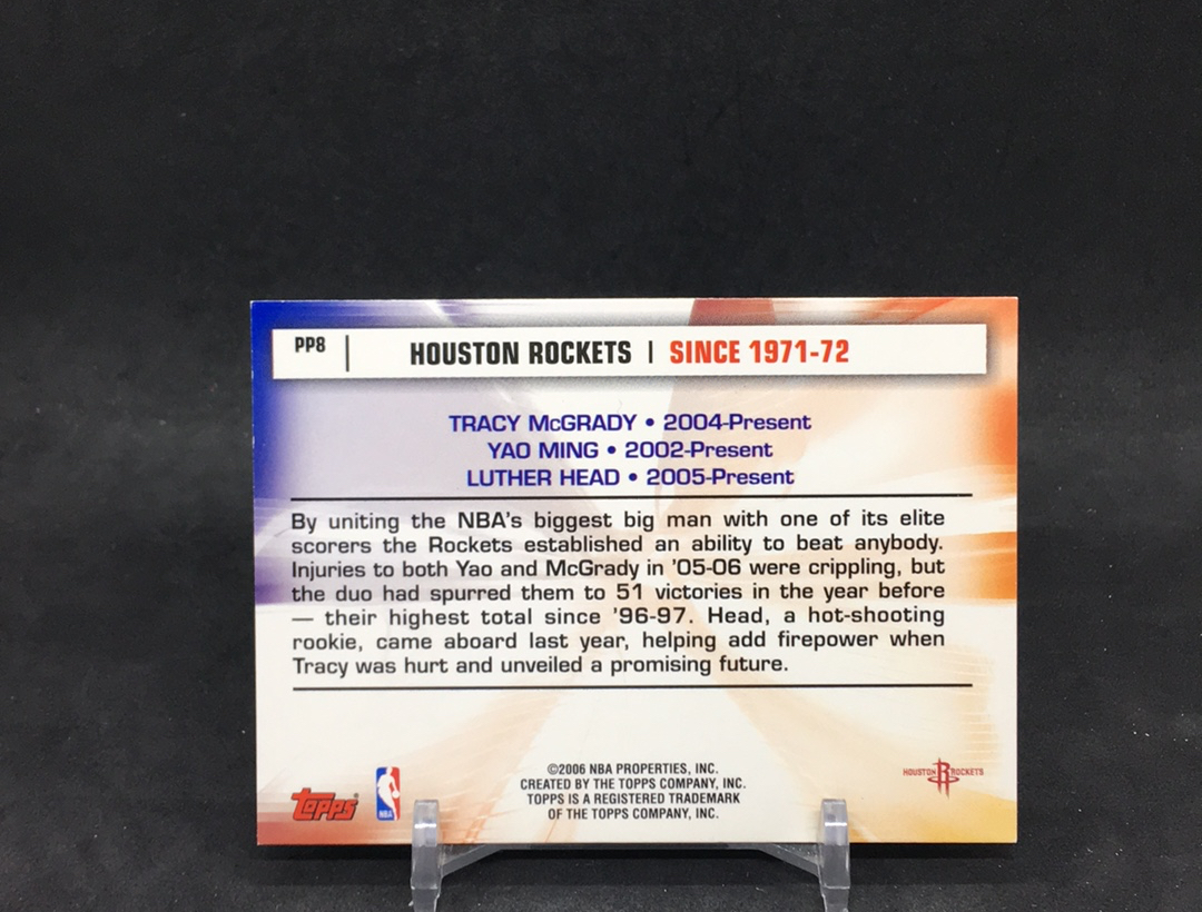 【DC拍卖】11.21 TOPPS 大比例三人球队特卡 经典老特 实卡美如画 火箭队三人组 名人堂名宿T-MAC 麦迪&小巨人 姚明&卢瑟 海德 队密必备