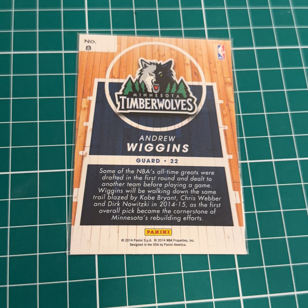 2014-15 Panini Americana Andrew Wiggins RC S.p.a. 安德鲁威金斯 围巾🧣 新秀特卡 闪卡 精美选图 十年老卡 绝版卡 稀有大比例 faces
