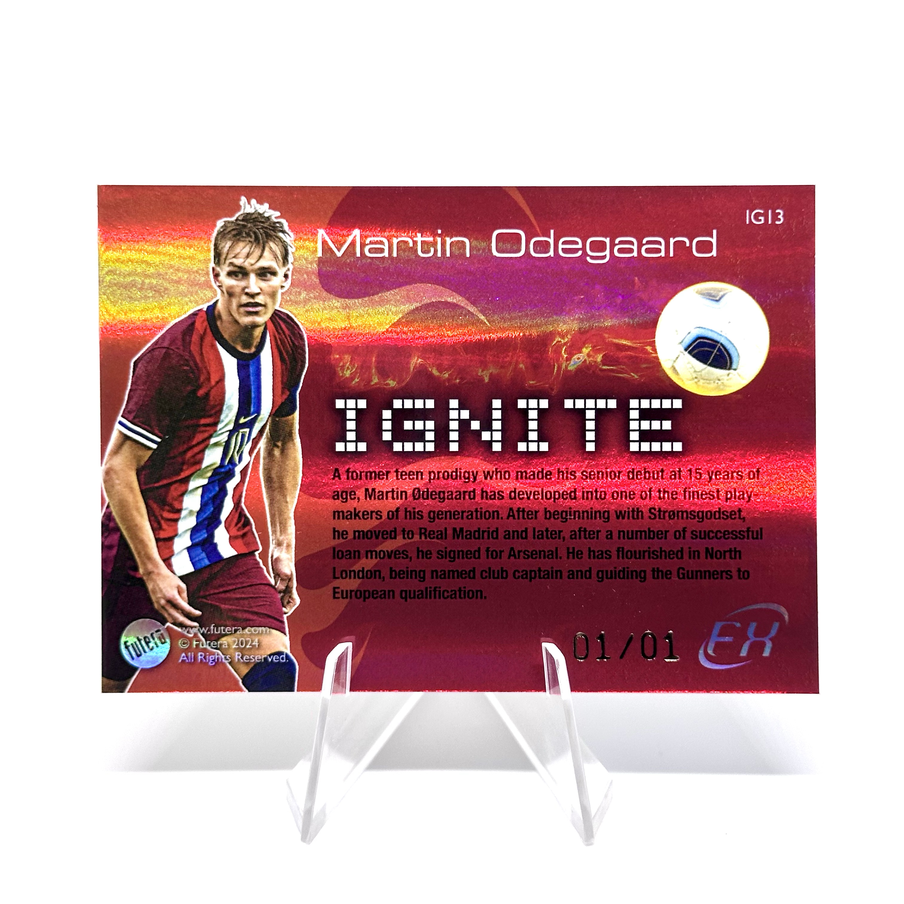 2024 futera Diamond Box 1of1 Norway Martin Odegaard IGNITE 01/01 1/1编 厄德高 挪威 限量一盒的钻石盒中拆出 福特拉 阿森纳 皇马