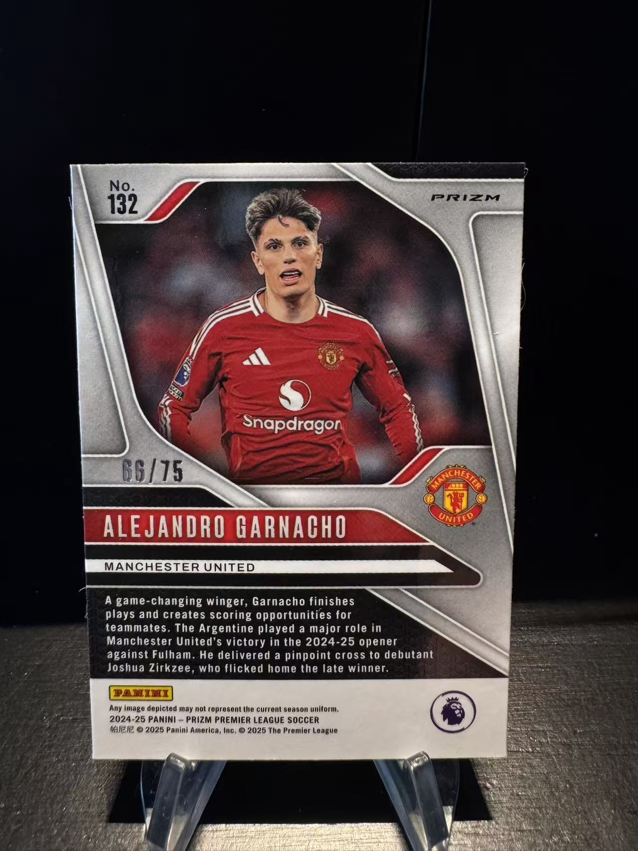 龖 2024-25 Panini Prizm Alejandro Garnacho 加纳乔 曼联 阿根廷 切尔西 英超 66/75编 蓝碎冰折 卡品如图 MJ002D