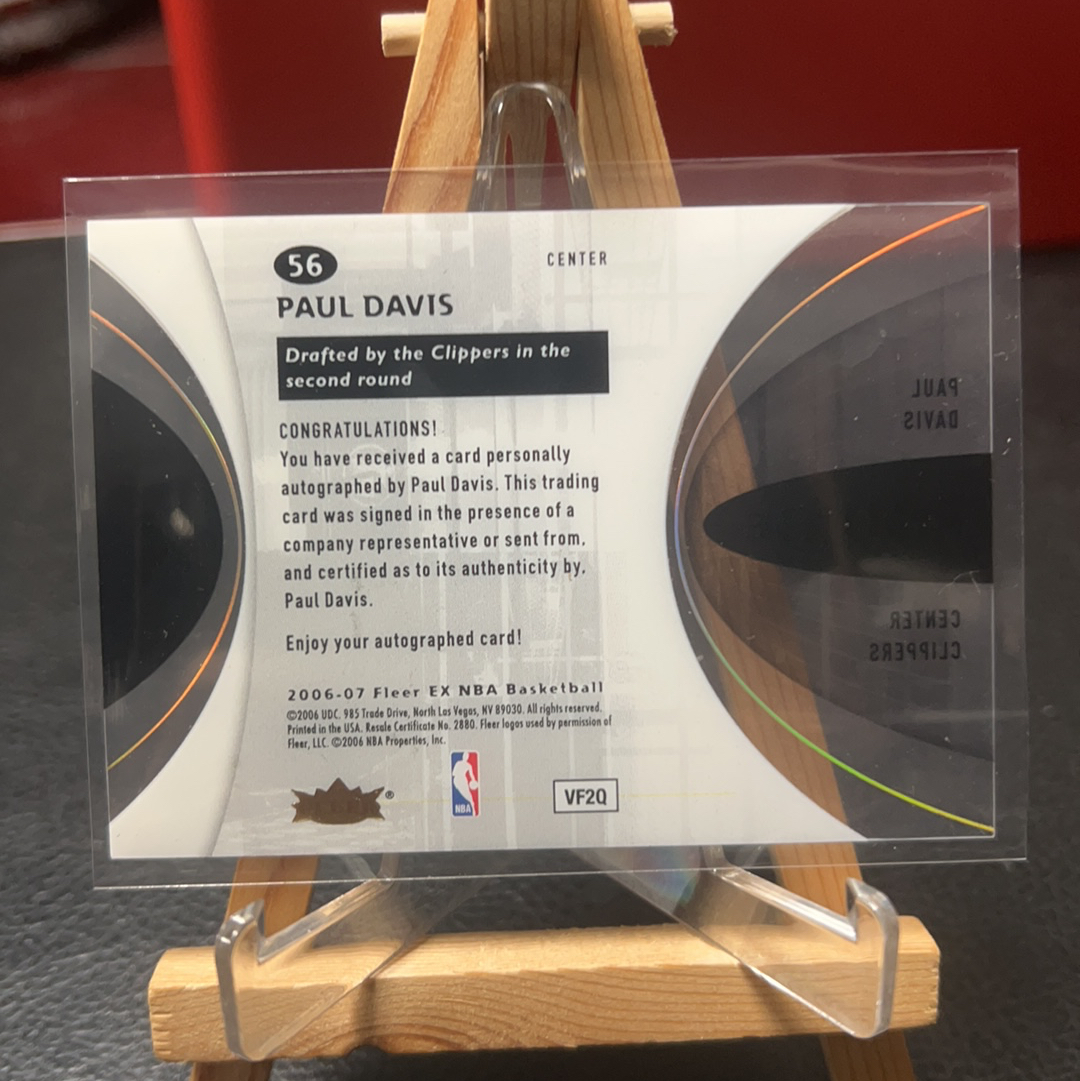 【SY代卖sy0376-可累积-瑕疵看图】2006-07 Fleer EX Paul Davis 快船 保罗 戴维斯 签字 卡签 胶片 899编