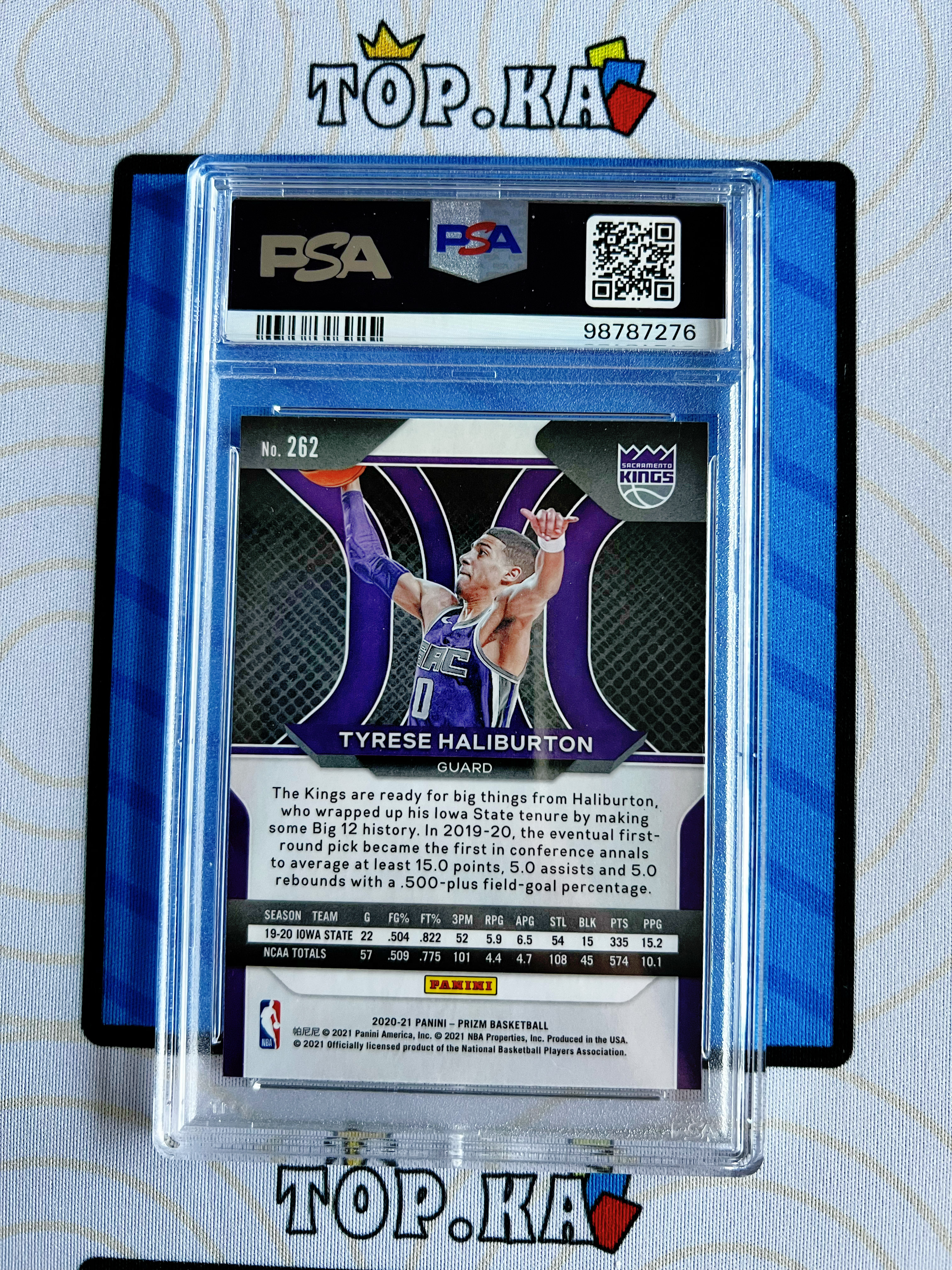 【顶尖卡社】2020-21 PANINI PRIZM TYRESE HALIBURTON 泰里斯 哈利伯顿 哈里伯顿 新秀 RC BASE PSA9分评级 PZ 国王 步行者 收藏投资必备【灰】