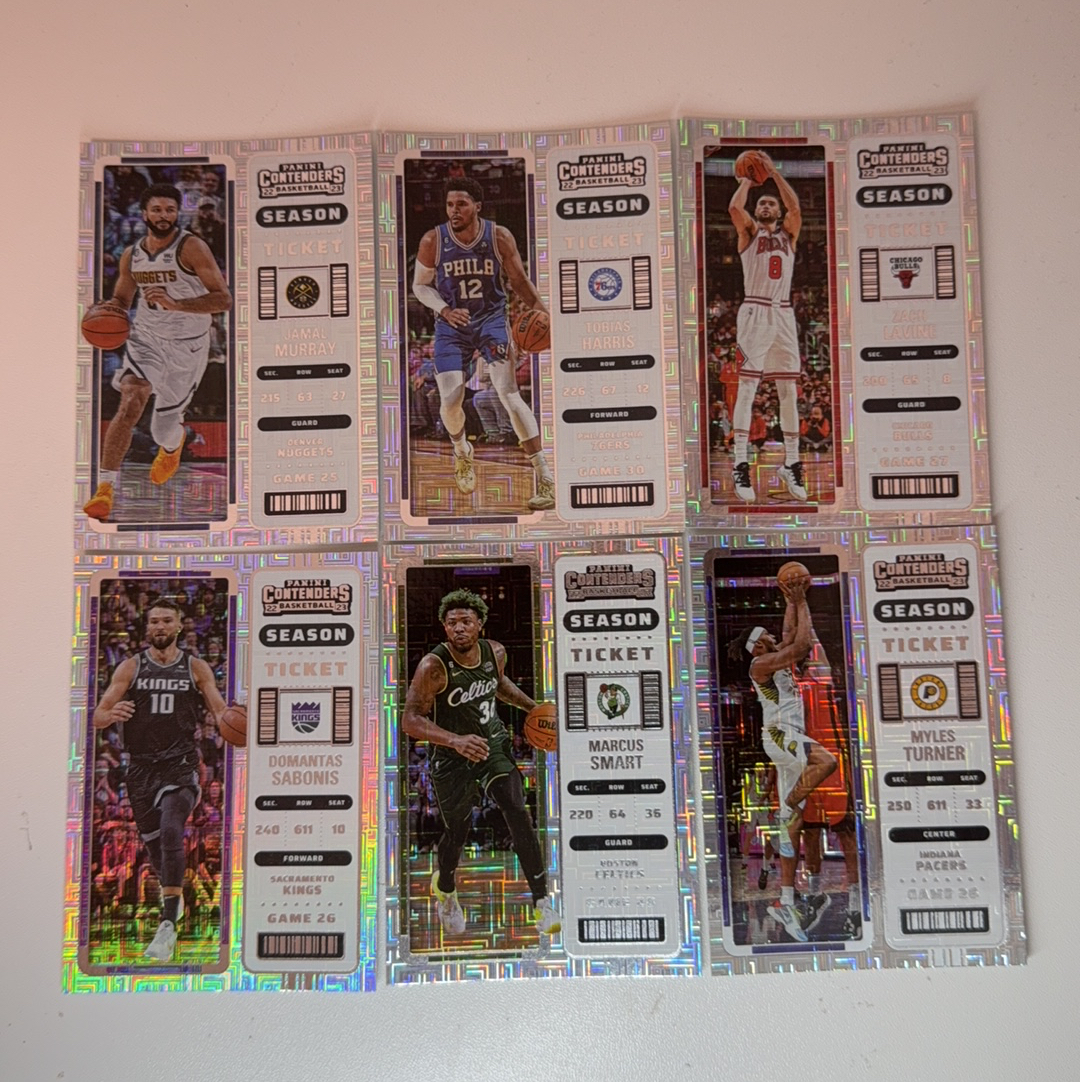 【免费代卖】6张打包 lot 球票 穆雷 斯玛特 拉文 特纳 等 迷宫折 折射 值得收藏!!