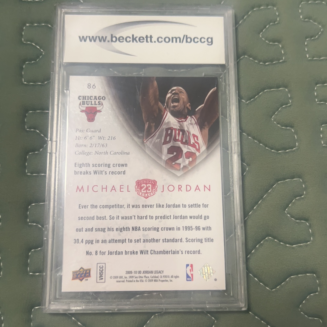 Bccg Label Back 2009-10 Upper Deck UD Black Michael Jordan 【小天才代拍】公牛 迈克尔乔丹 灌篮特卡 Bccg评级 ...
