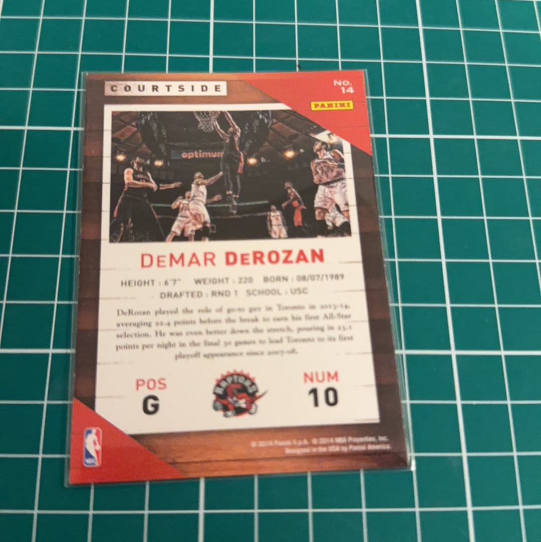 2014-15 Panini Americana DeMar DeRozan S.p.a. 德玛尔德罗赞 场边courtside横版特卡 精美选图 十年老卡 绝版卡 稀有大比例