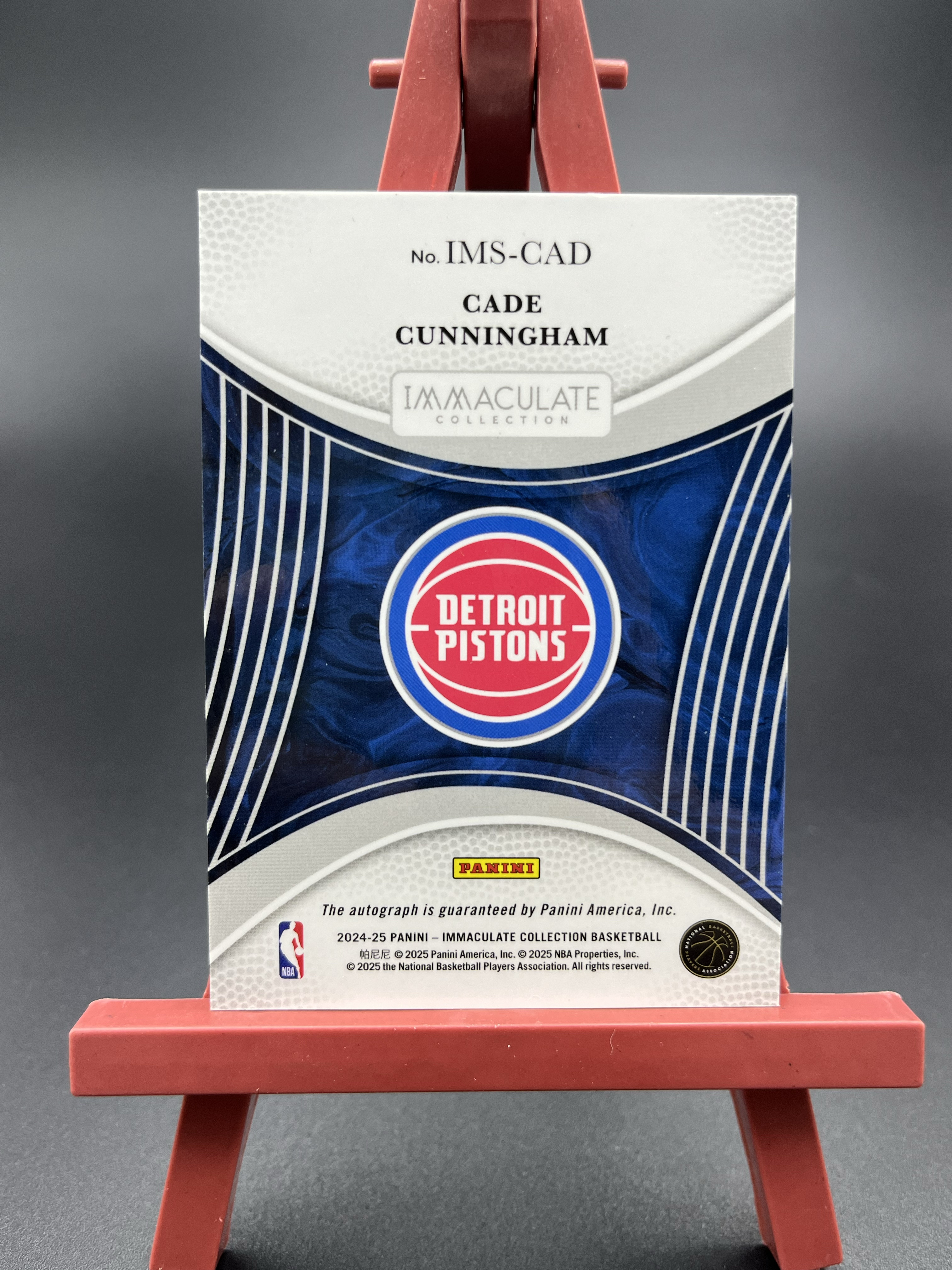 【西子拍卖】2024-25 Panini Immaculate Cade Cunningham 爱咪咪 活塞 坎宁安 CC 凯德 康宁汉姆 签字 卡签 3/75编 微瑕如图 XZ929