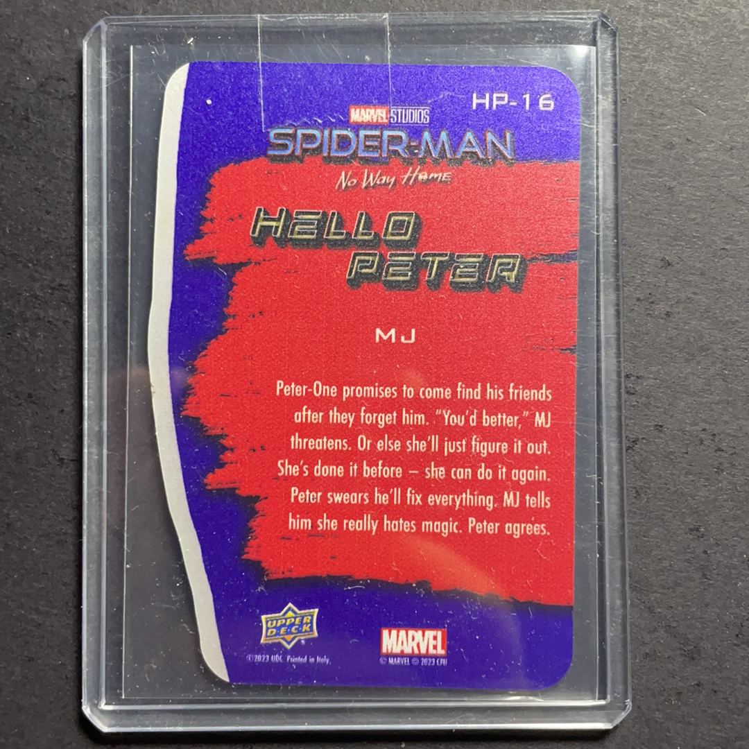 2024 Upper Deck Marvel (MCU) 蜘蛛侠 玛丽简 赞达娅 大比例1:180 你好彼得蜘蛛侠面具金属板异形特卡 HP-16 2023 UD漫威影视 蜘蛛侠3英雄无归电影系列