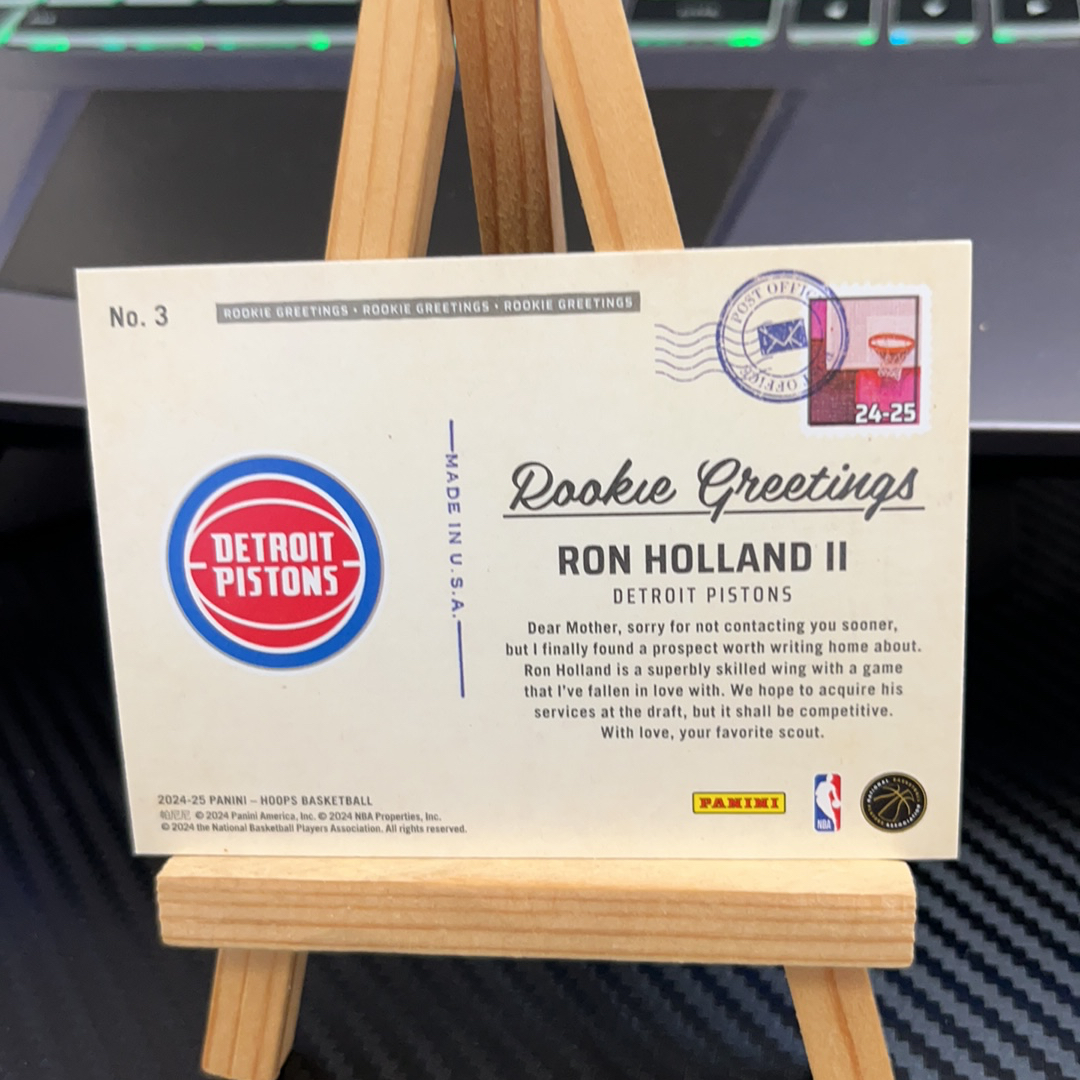 2024-25 Panini NBA Hoops Ron Holland RC 罗恩 霍兰德 活塞 新秀 hoops系列 特卡 卡品如图 凑图必备 值得收藏!免费代卖!