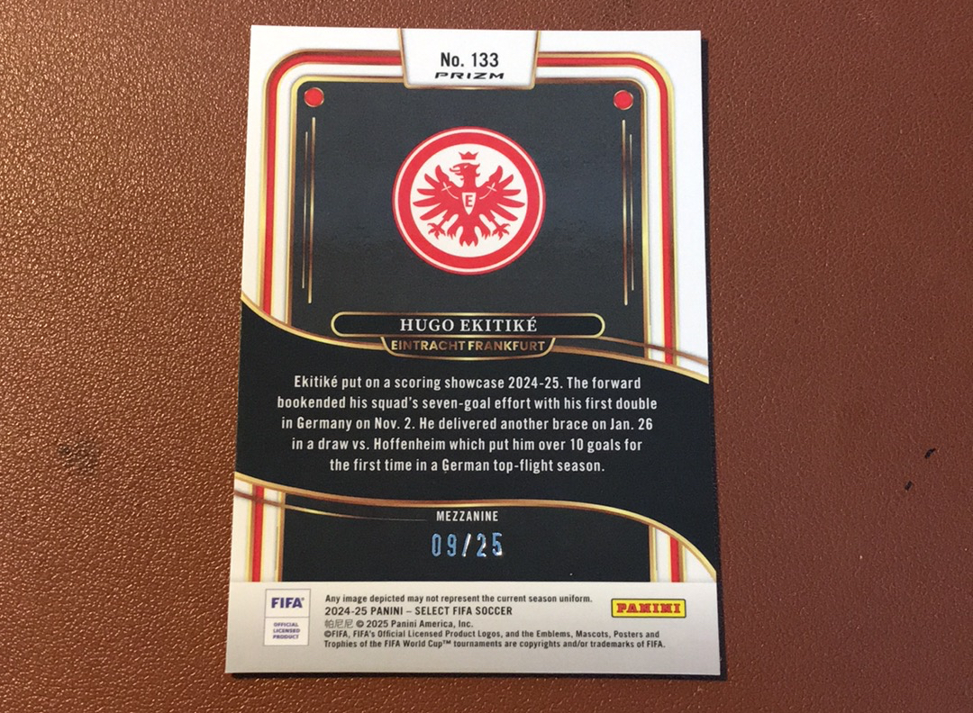 2024-25 Panini Select Hugo Ekitike 埃基蒂克 25编 扎染 09/25 利物浦 卡品如图 一天一快递不累计