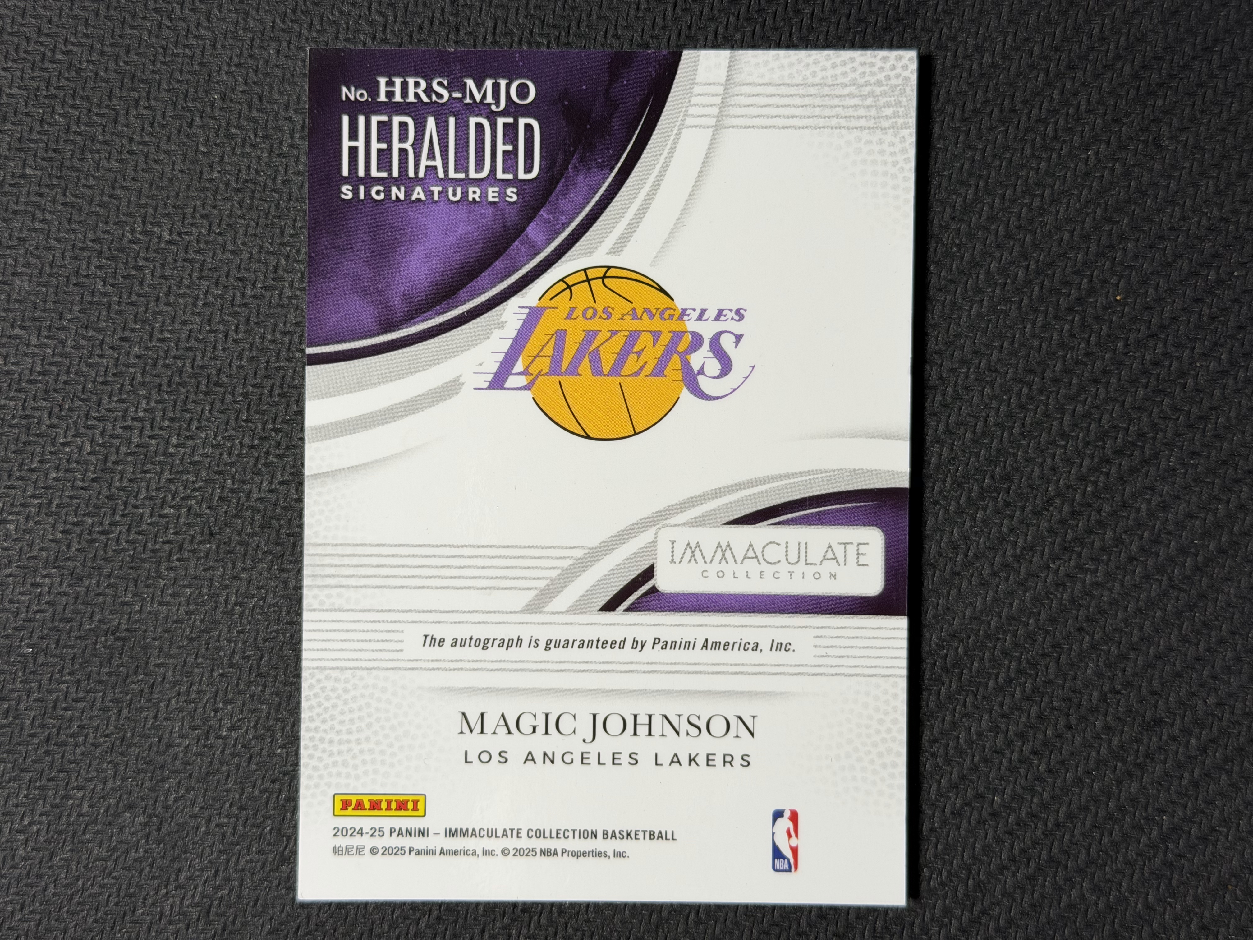 2024-25 Panini Immaculate Magic Johnson 🤞不顶价 不做价🤞IMM 湖人 魔术师 约翰逊 39/49编 红平行 签字卡签 传奇名人堂 名宿 轻印轻白边