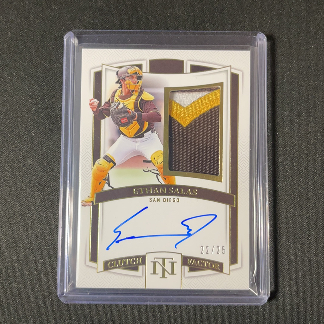 2025 Panini National Treasures Ethan Salas 萨拉斯 教士 大物新秀 百大新人 国宝 patch 暴力切割 签字 卡签 25编