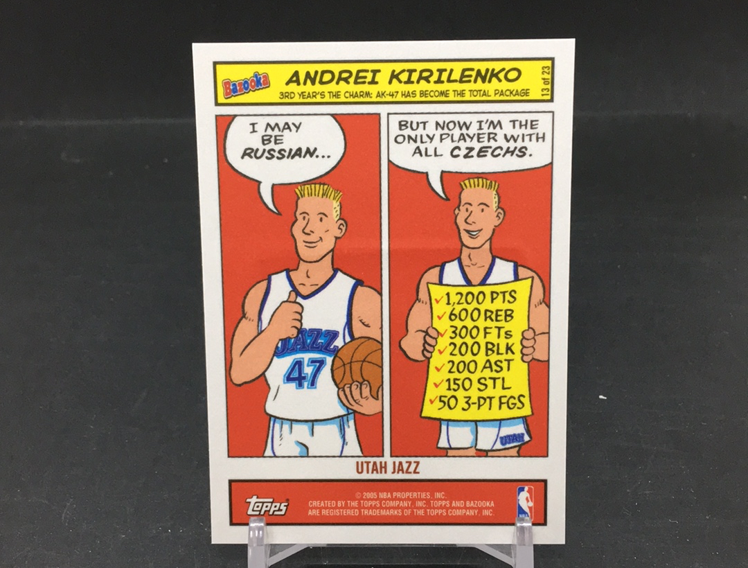 【DC拍卖】11.21 TOPPS BAZOOKA 大比例漫画特卡 经典老特 实卡美如画 爵士队名宿 全能悍将 AK47 安德烈 基里连科