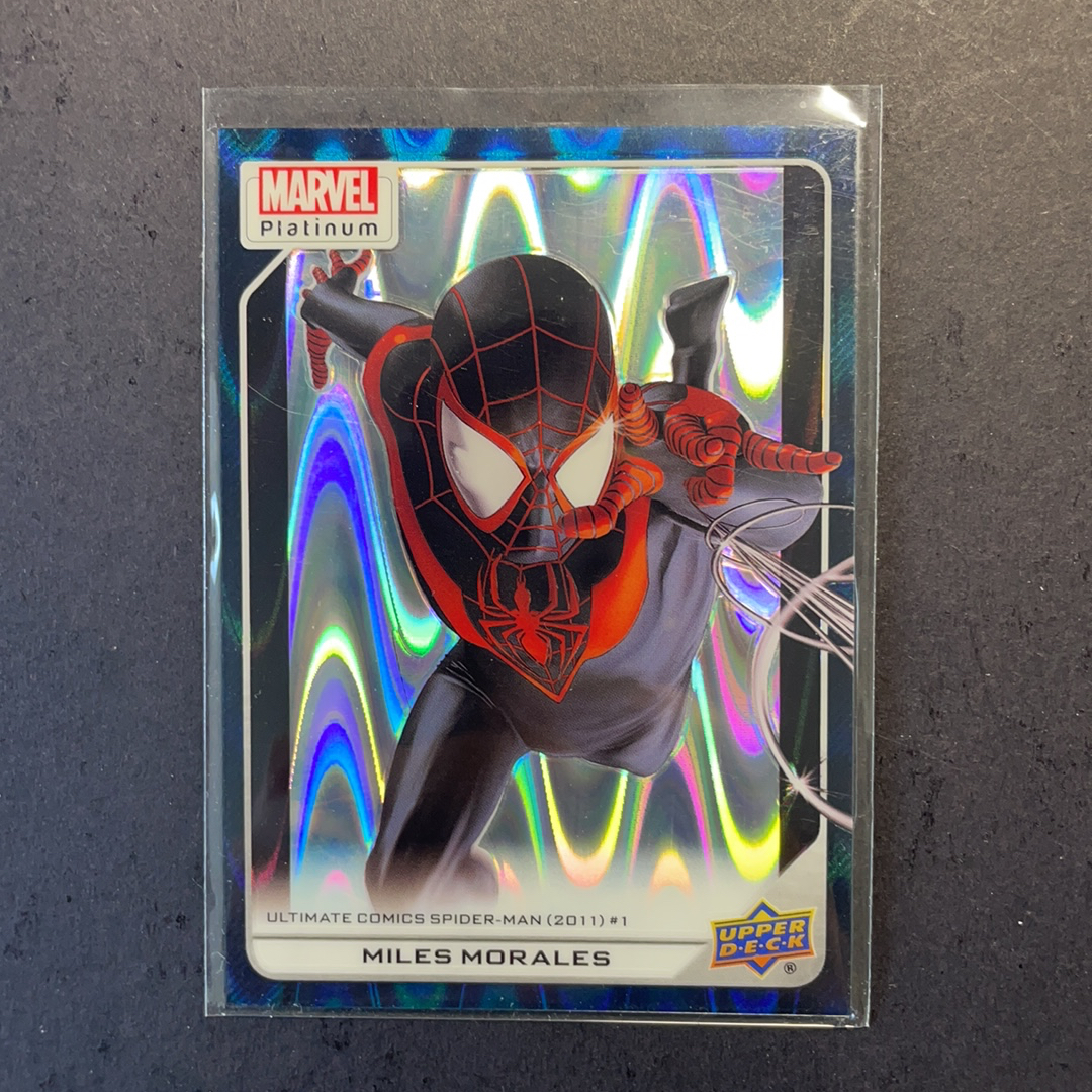 2025 Upper Deck Marvel (MCU) Platinum白金 迈尔斯蜘蛛侠 base青波纹折射799编 序号112 2024 UD漫威漫画铂金系列 UD折射元年绝版系列 粉条代拍