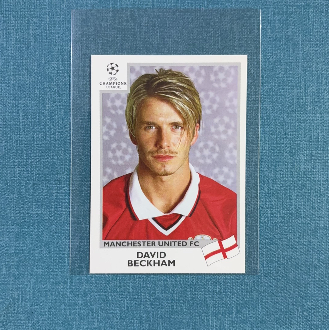 1999-00 Panini 欧冠 贴纸 David Beckham 小贝 贝克汉姆 曼联 皇家马德里 皇马 稀有老贴纸 卡品如图 DMG