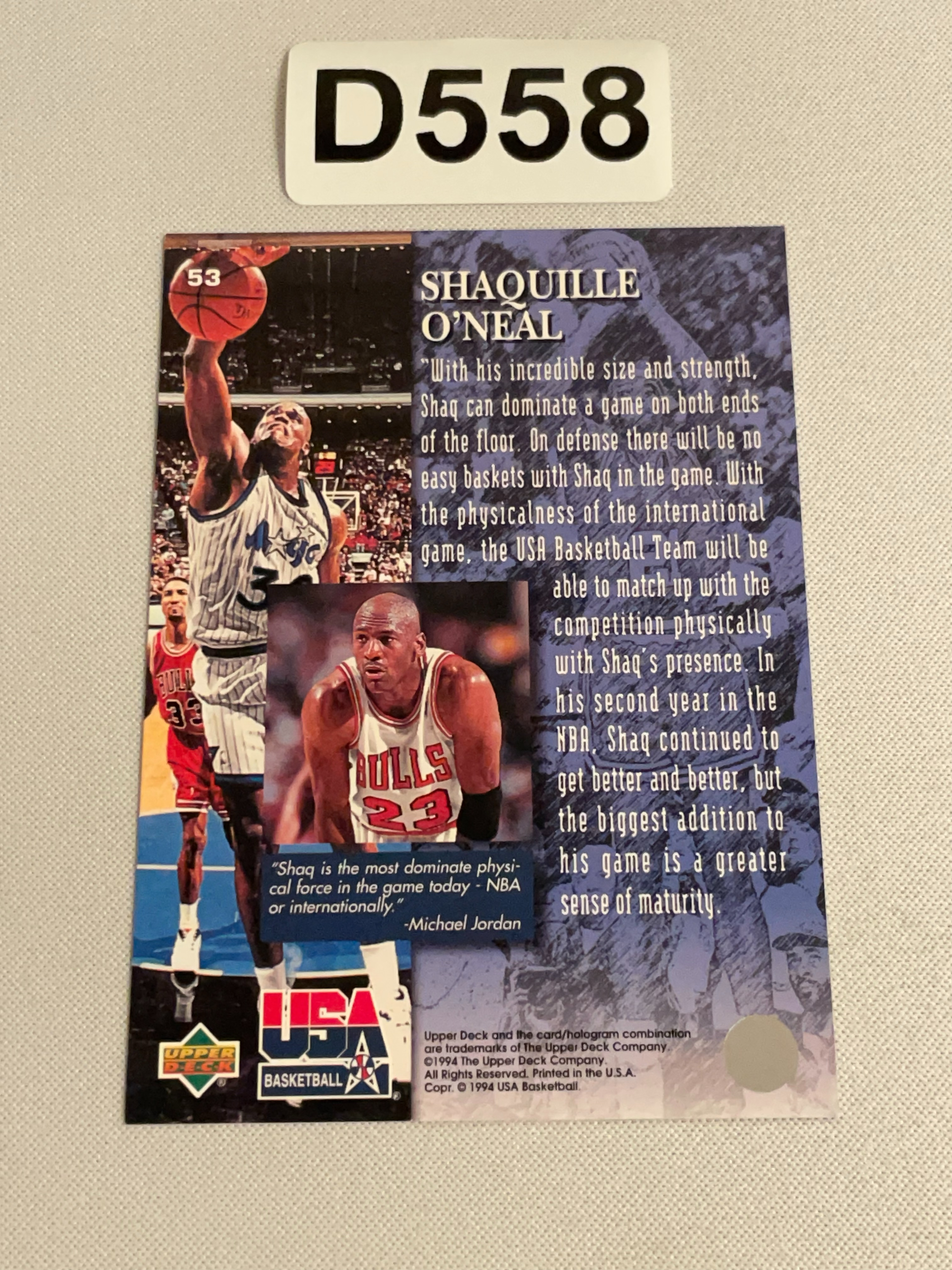 【天龙球星卡】TIAN 1994-95 UD USA 魔术 奥尼尔 GOLD MEDAL 金牌特卡 乔丹印签