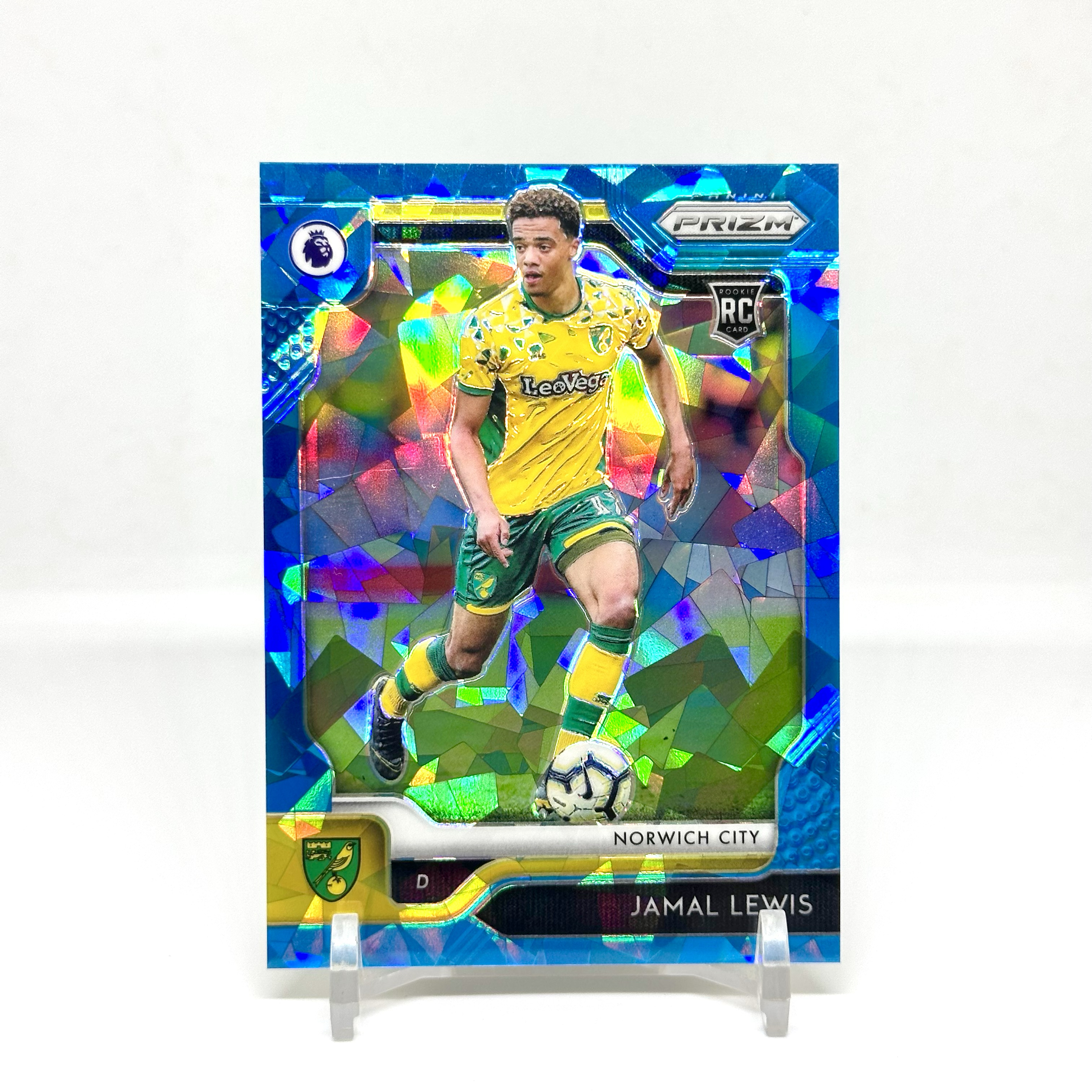 1920 Prizm Norwich Jamal Lewis RC Base Blue Ice 21/75编 蓝碎冰折 贾马尔 刘易斯 新秀 诺维奇 英超【奶酪】