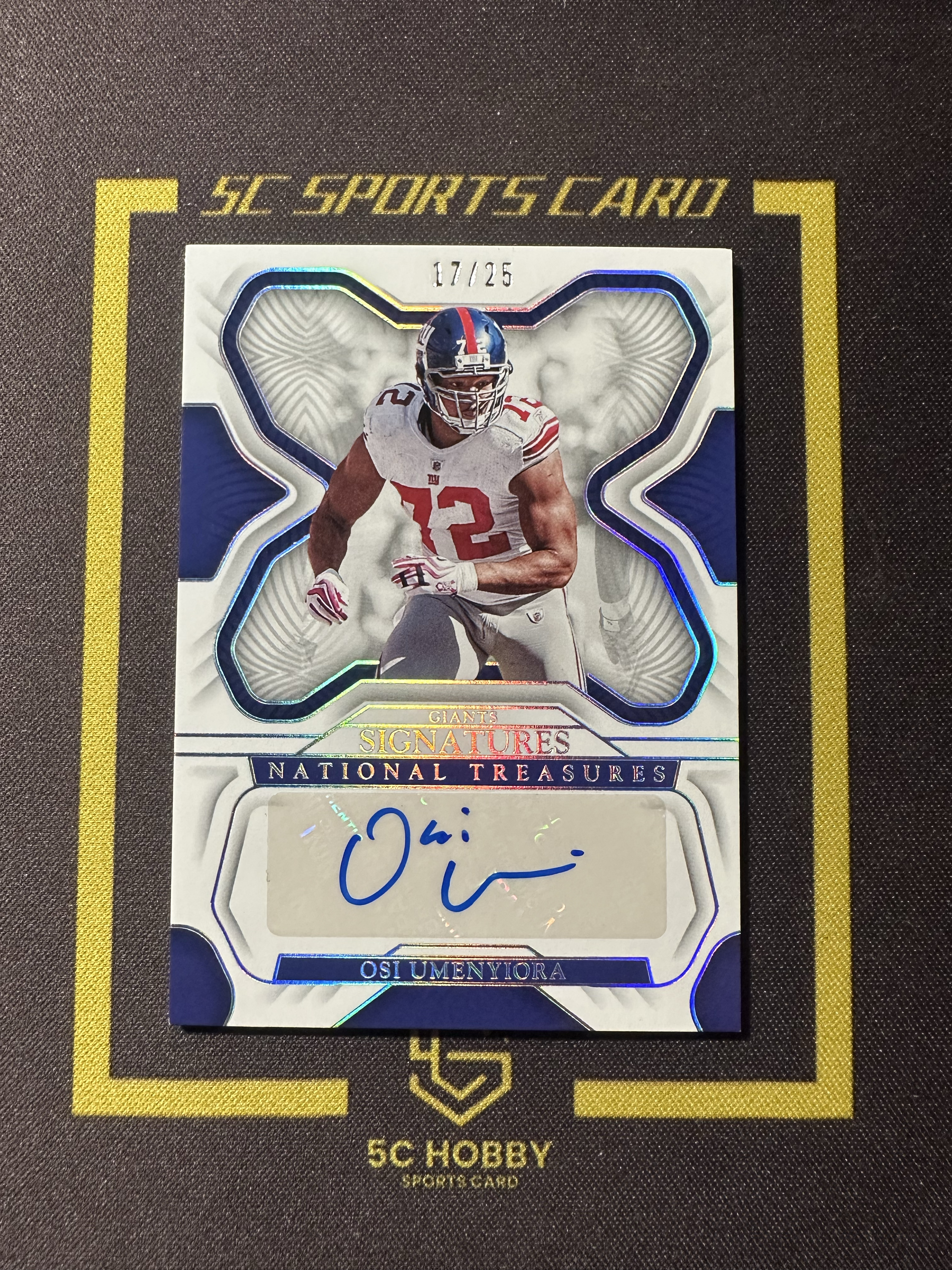 【主演出卡】 2022 panini 国宝 national treasures 橄榄球 巨人队 Osi Umenyiora 名宿签字 17/25