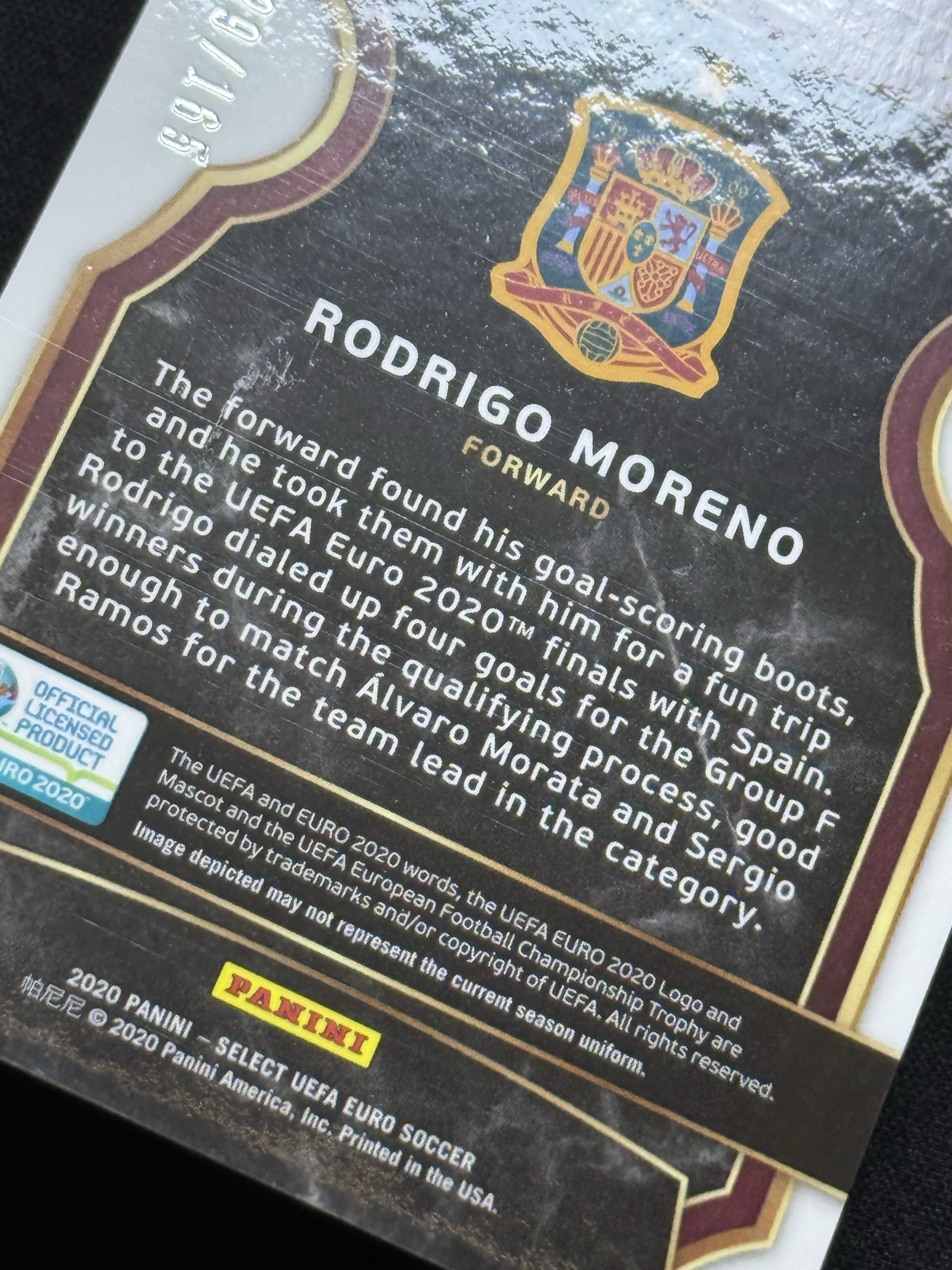 2020 Panini Select Rodrigo Moreno 【小贝代拍】欧洲杯 Select 西班牙 罗德里戈 莫雷诺 红折 /165编 Colormatch 瑕疵如图 拍前看描述 H EW