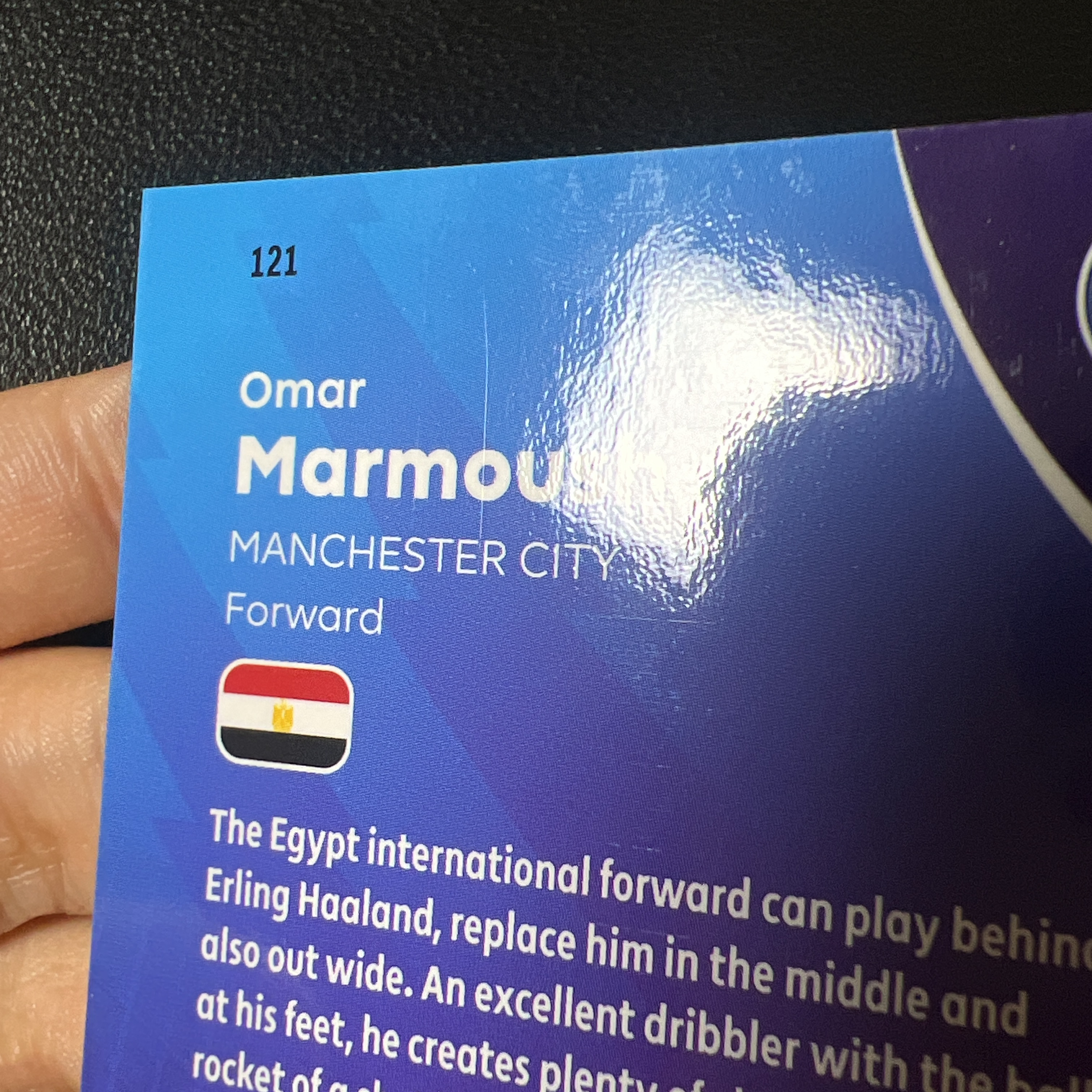 【鲨鱼代卖】2026 Topps Chrome Omar Marmoush 英超 TC 马尔穆什 /150编 蓝波纹折 蓝折 折射 Color Match 蓝配蓝 曼城 轻印SY3247