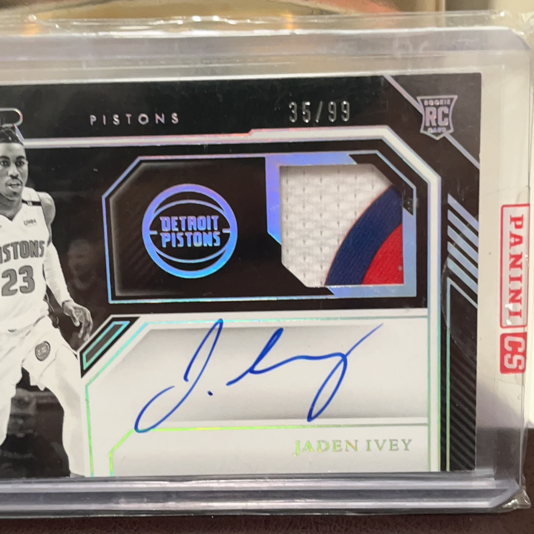 2022-23 Panini Noir Jaden Ivey RC 活塞队 杰登 艾维 新秀RPA /99编 球衣PATCH签 三色切割 签字 卡签