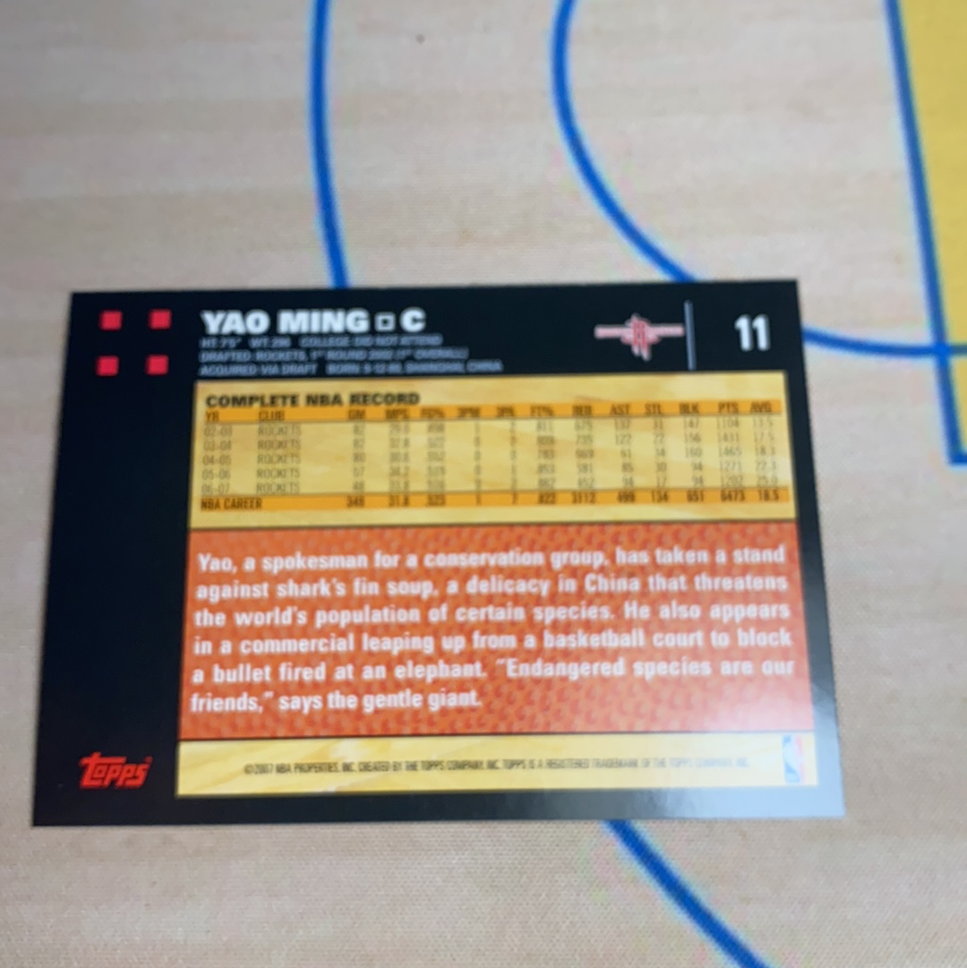 2007-08 Topps Classic Yao Ming 姚明 小巨人 银版SP 50周年变化版 USA老卡老特 卡品如图 凑套必备