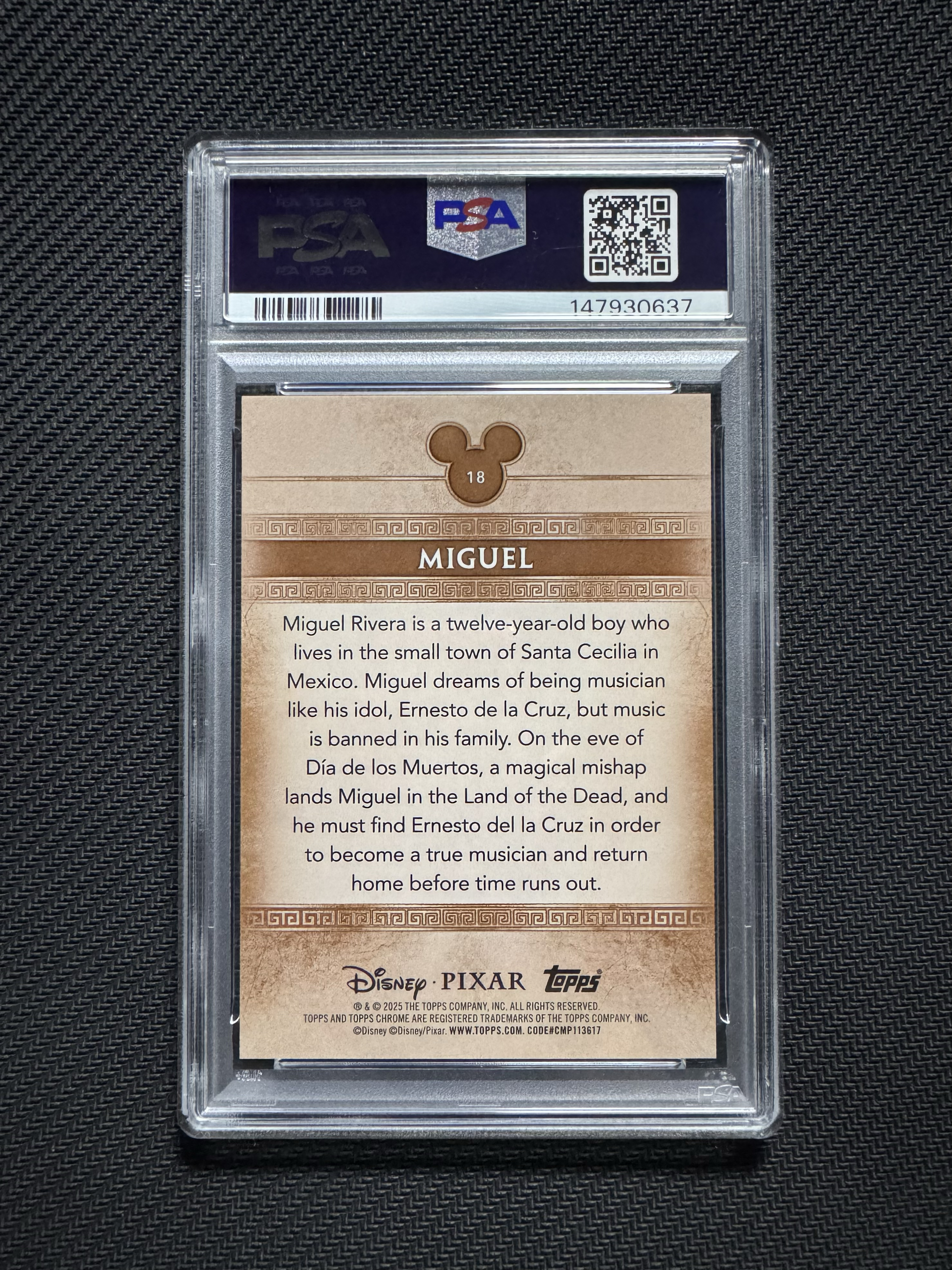 【橙子拍卖 接代拍】不累计 2025 Topps Chrome Disney 迪士尼 波纹折 100编 寻梦环游记 Coco 米格尔 Miguel 055/100编 皮克斯 PSA 9