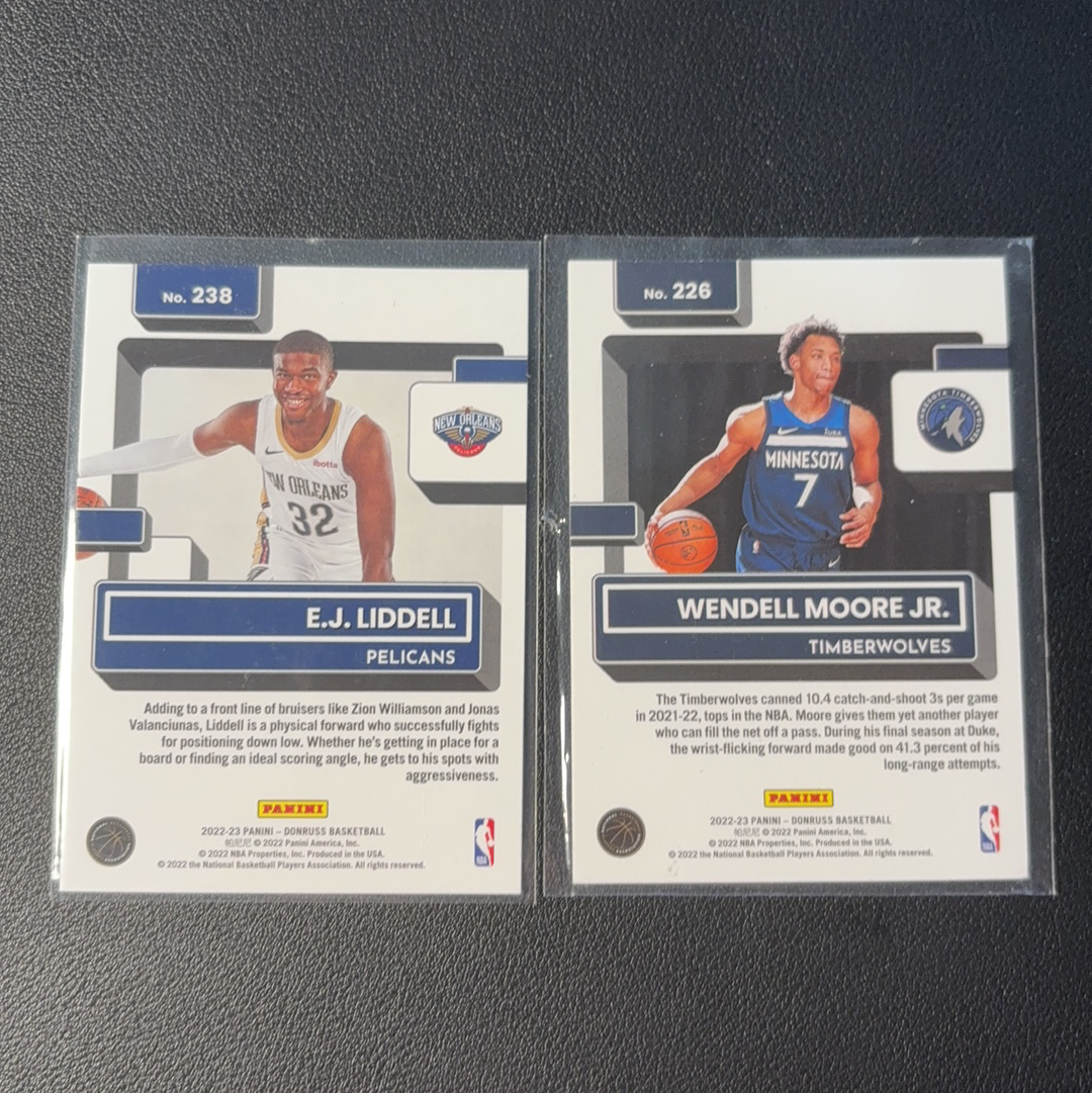 2022-23 Panini Donruss 2张 新秀 迷宫折 打包 RC ej 利德尔 温德尔 摩尔 新秀 专收必备 N1