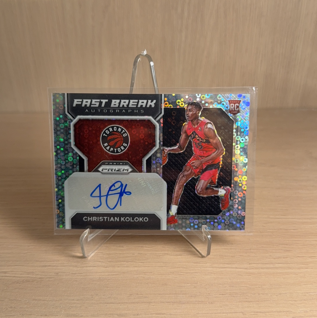 2022-23 Panini Prizm Christian Koloko RC 【免费代卖】猛龙 新秀 RC 克洛克 PZ PRIZM 签字 贴签 泡泡折 折射 卡品如图 值得收藏!!