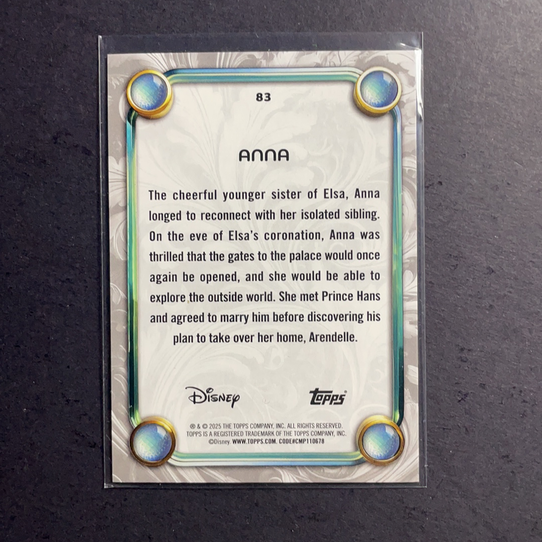 2024 Topps Disney Disney Wonder 安娜公主 冰雪奇缘 base金折射50编 序号83 2025 Topps Disney 迪士尼奇迹公主系列