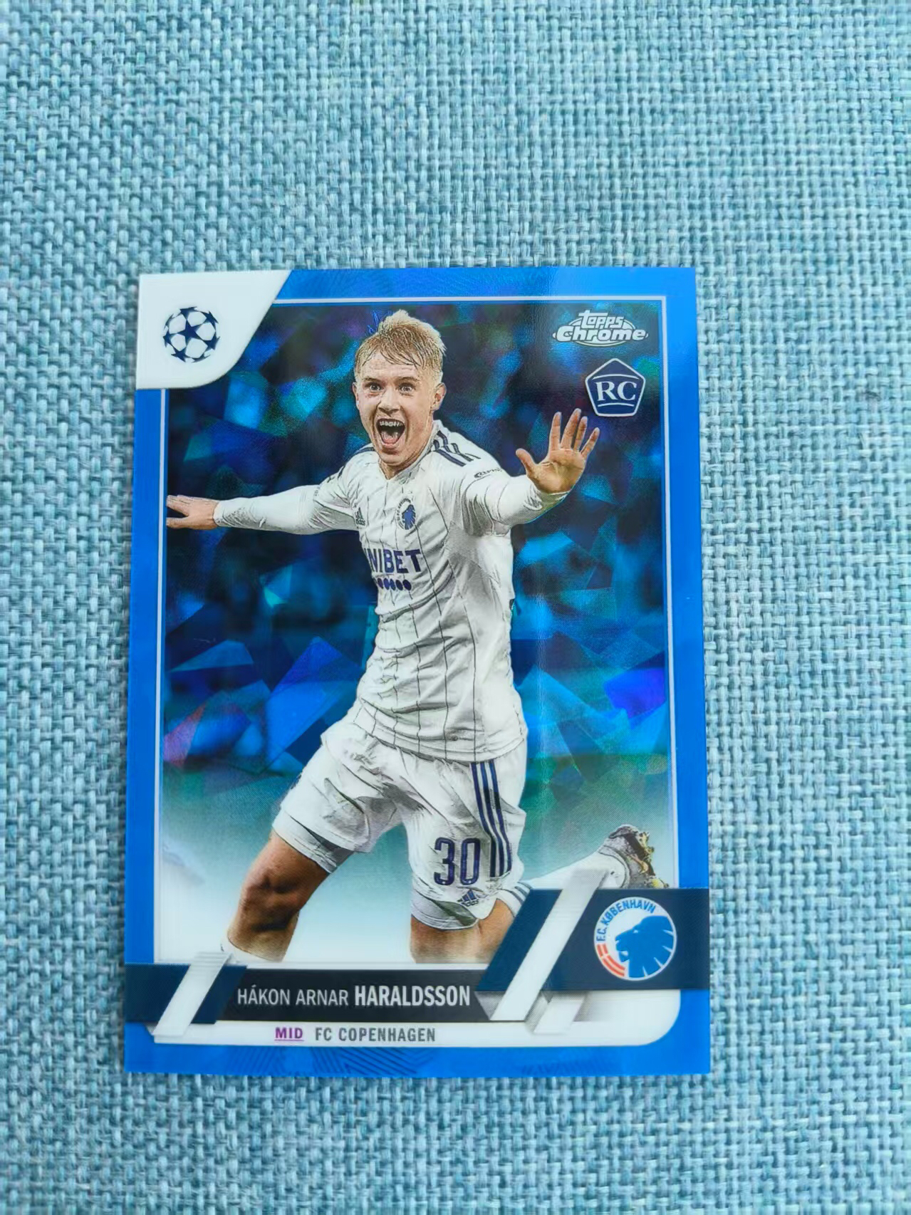 2024-25 Topps Chrome Hákon Arnar Haraldsson RC topps chrome 欧冠 蓝宝石 哥本哈根 哈拉尔德松 新秀 碎冰 折射