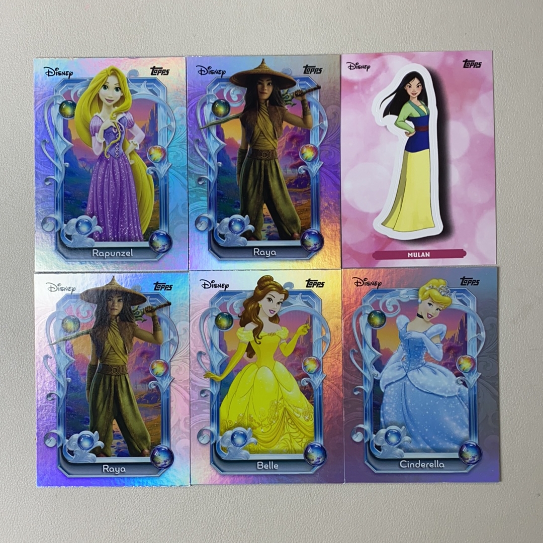 【弈卡代拍】2025 Topps Disney Wonder 元年迪士尼公主盒 公主特卡 贴纸特卡 花木兰 乐佩公主等 6张打包 品相如图 凑套必备 不要熬夜