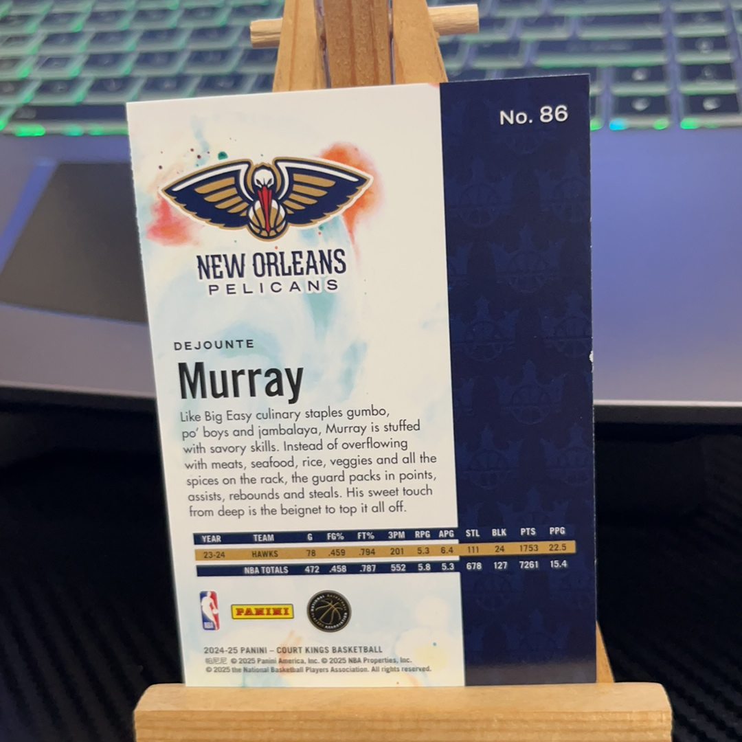 2024-25 Panini Court Kings Dejounte Murray 德章泰 穆雷 鹈鹕 油画系列 卡品如图 凑图必备 值得收藏!免费代卖!
