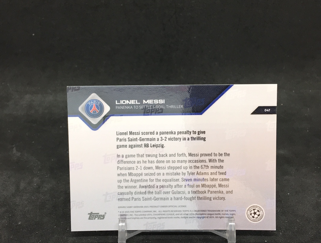 【DC拍卖】12.03 TOPPS NOW 欧冠 法甲豪门 巴黎圣日耳曼队核心领袖 传奇巨星 莱昂内尔 梅西