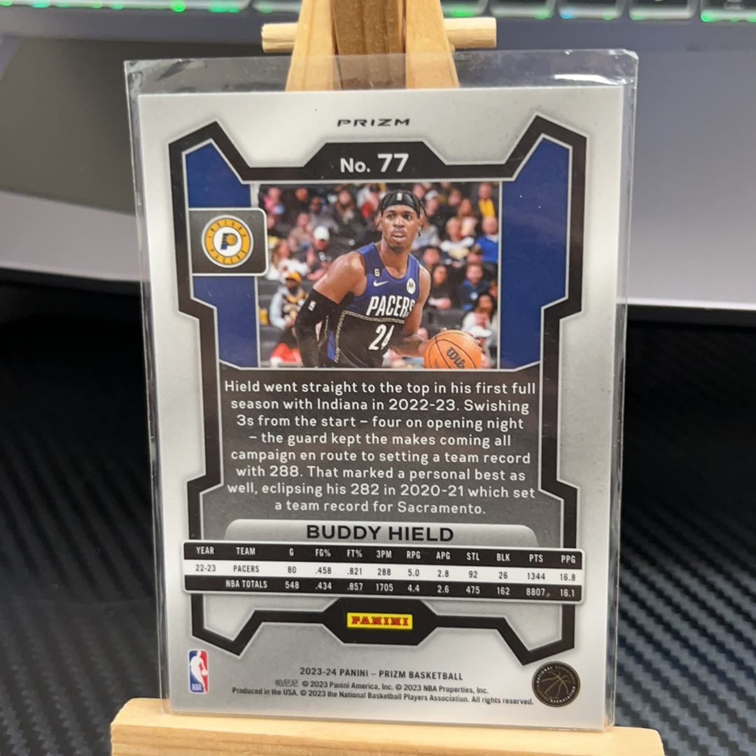 2023-24 Panini Prizm Buddy Hield 巴迪 希尔德 步行者 银折 折射 prizm系列 pz 卡品如图 凑图必备 值得收藏!免费代卖!