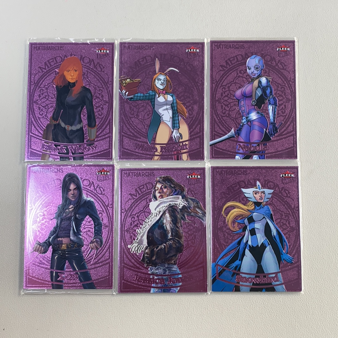 【弈卡代拍】2024 matriarchs of marvel fleer漫威 女英雄 厚卡 粉奖章 特卡 黑寡妇 白兔 星云等 6张打包 品相如图 凑套必备 无理