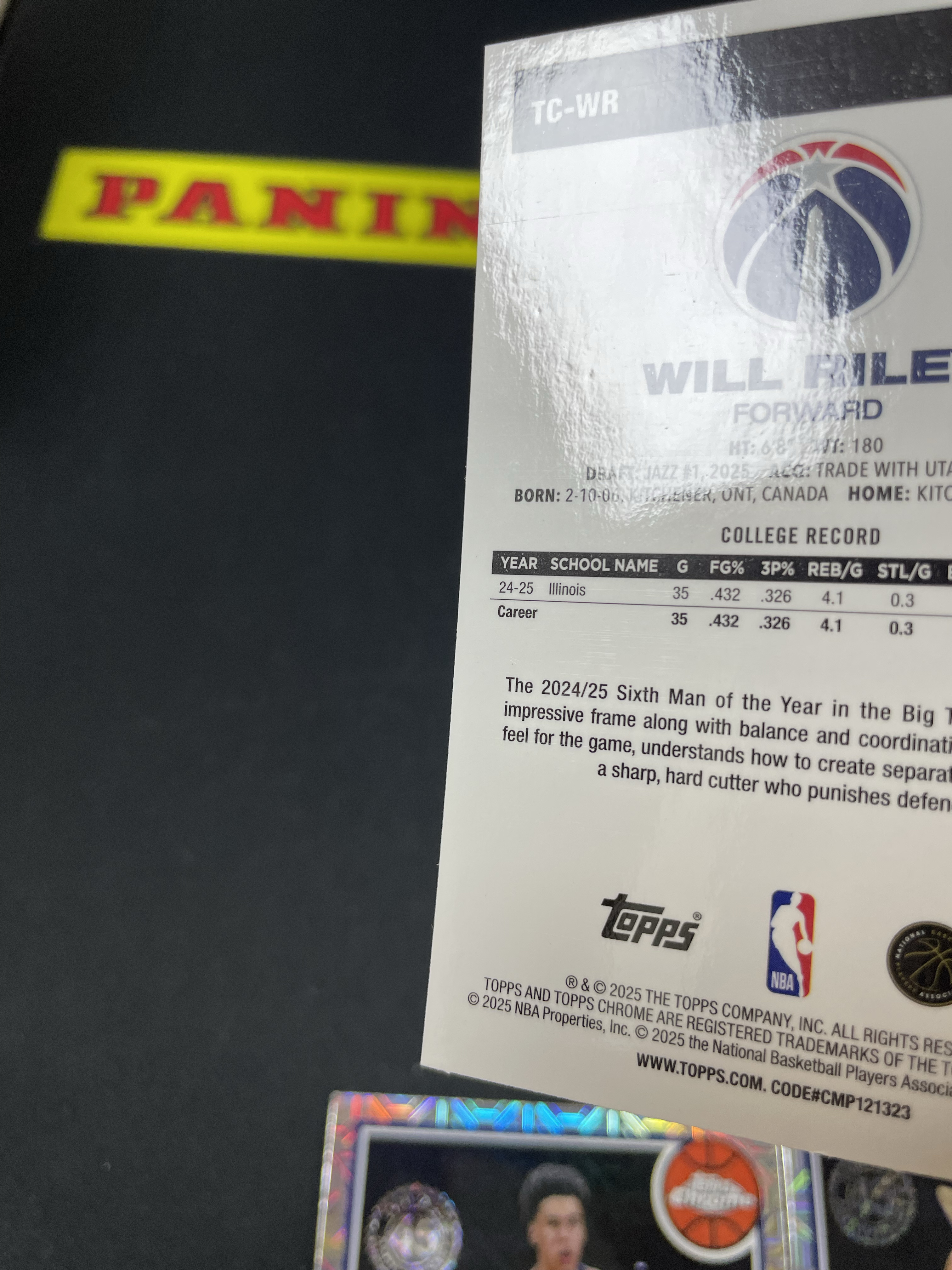 【皮成仙拍卖】 2025 TOPPS 奇才 WILL RILEY 威尔凯利 新秀 RC 蓝MOJO折 1980-2025th 45周年 复古 199编 瑕疵如图【只发顺丰】kenh11.8