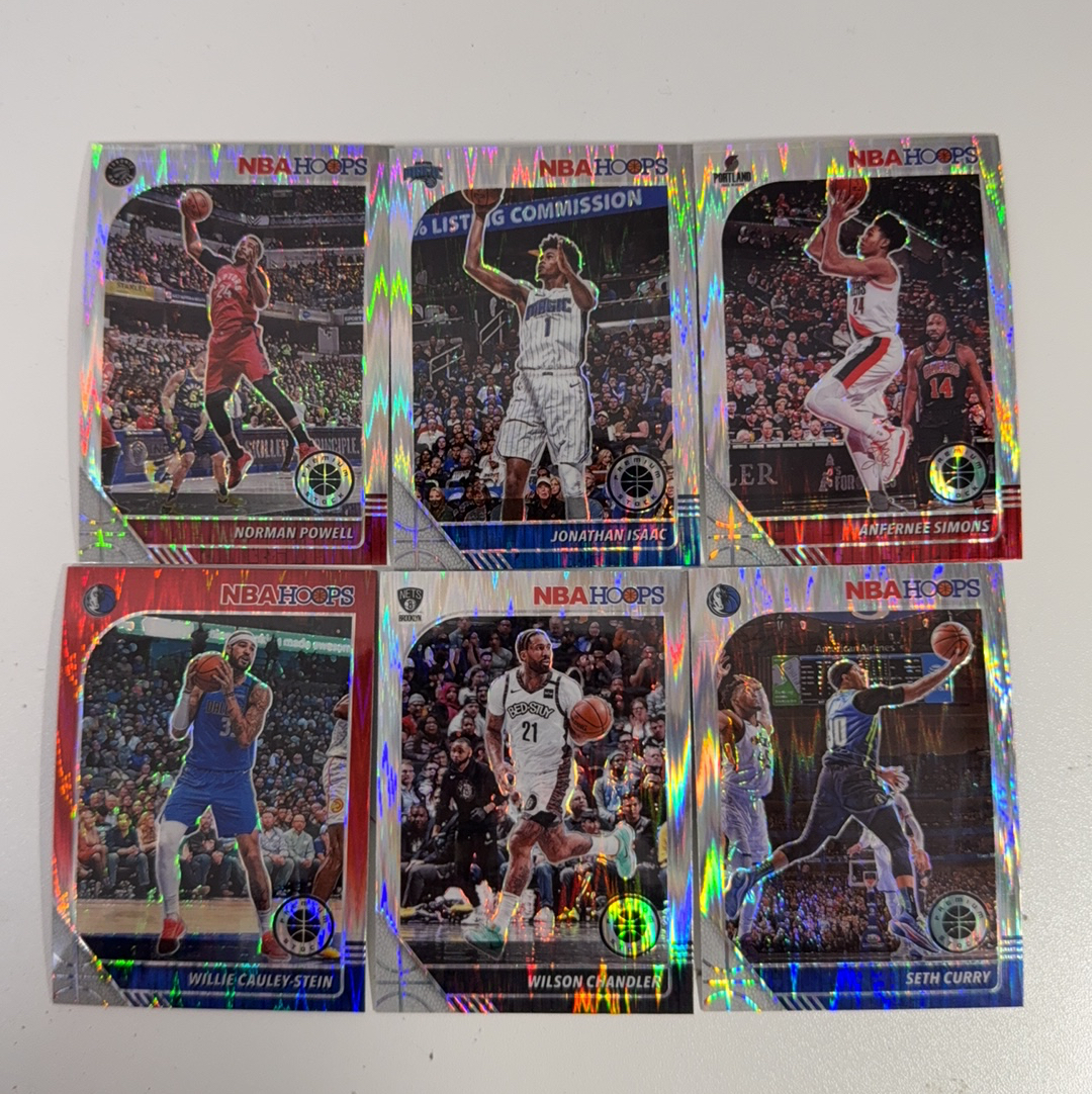 【免费代卖】6张 打包 lot HOOPS 折射 鲍威尔 西蒙斯 塞斯 库里 马刺 骑士 勇士 湖人 火箭 独行侠 魔术 值得收藏!!