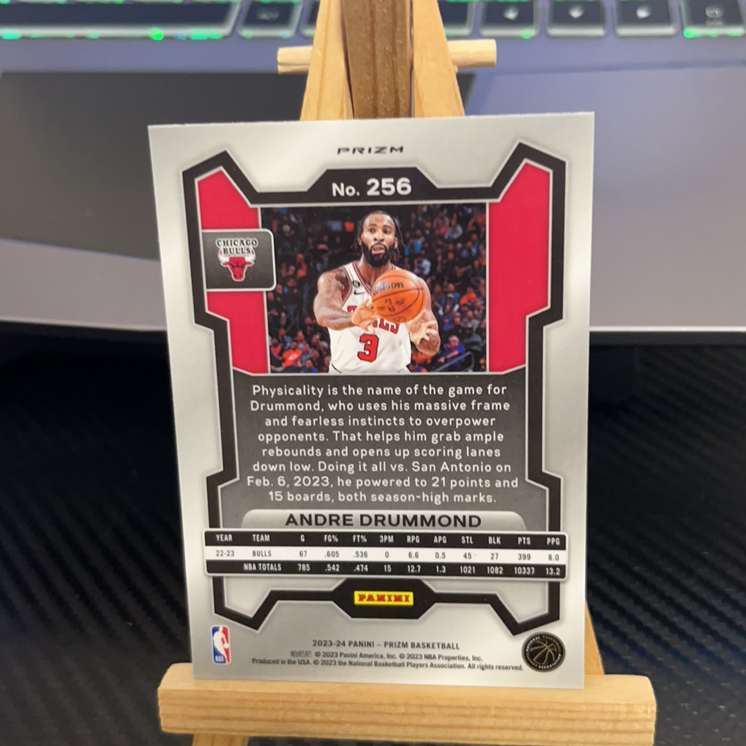 2023-24 Panini Prizm Andre Drummond 德拉蒙德 公牛 银折 折射 prizm系列 pz 卡品如图 凑图必备 值得收藏!免费代卖!