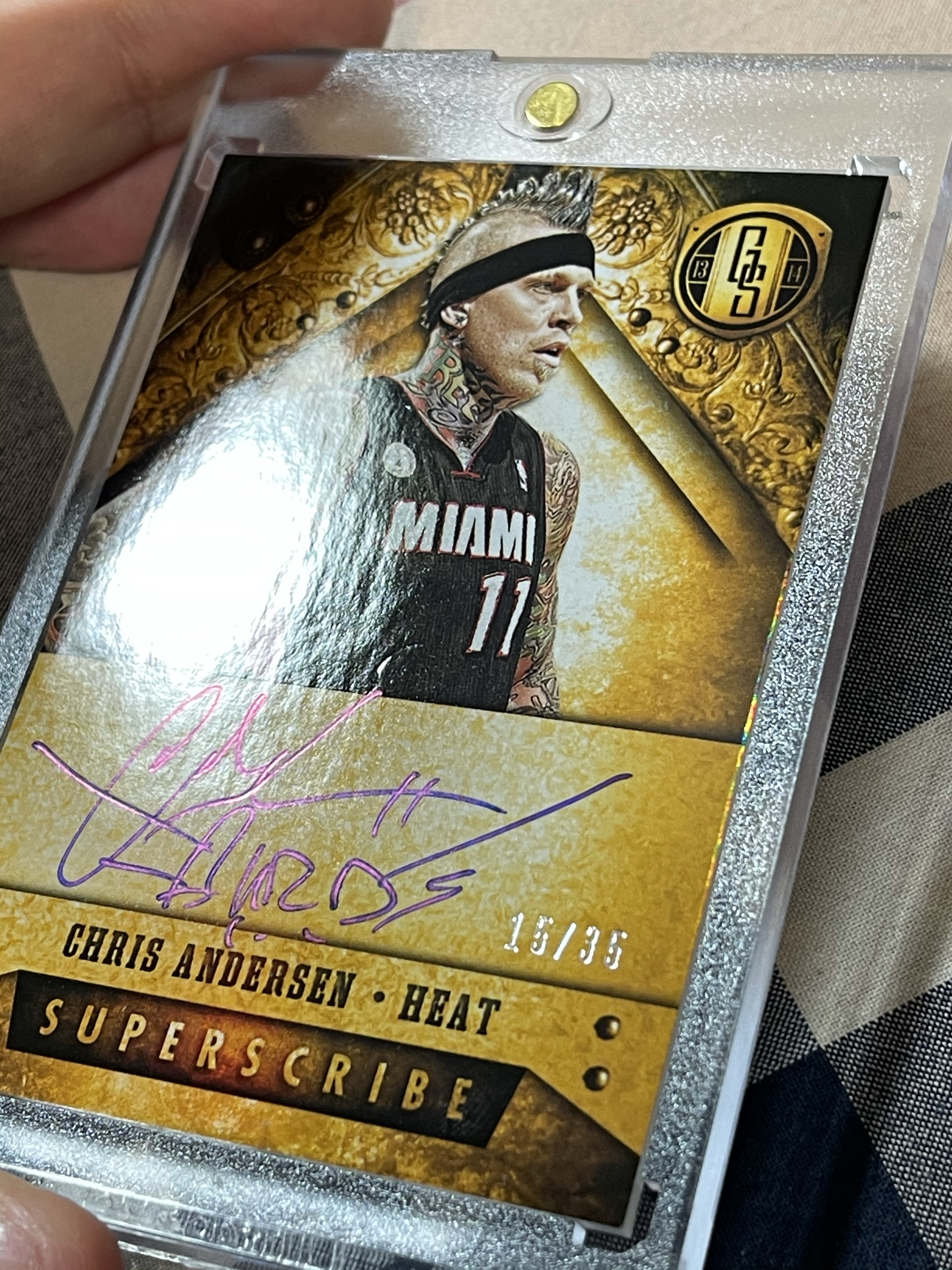 2013-14 金砖 gold standard 热火 chris andersen 鸟人 克里斯 安德森 35编 签字 卡签 铭文 绰号 无平行 实卡绝美 詹姆斯韦德队友 卡品如图【cherry】