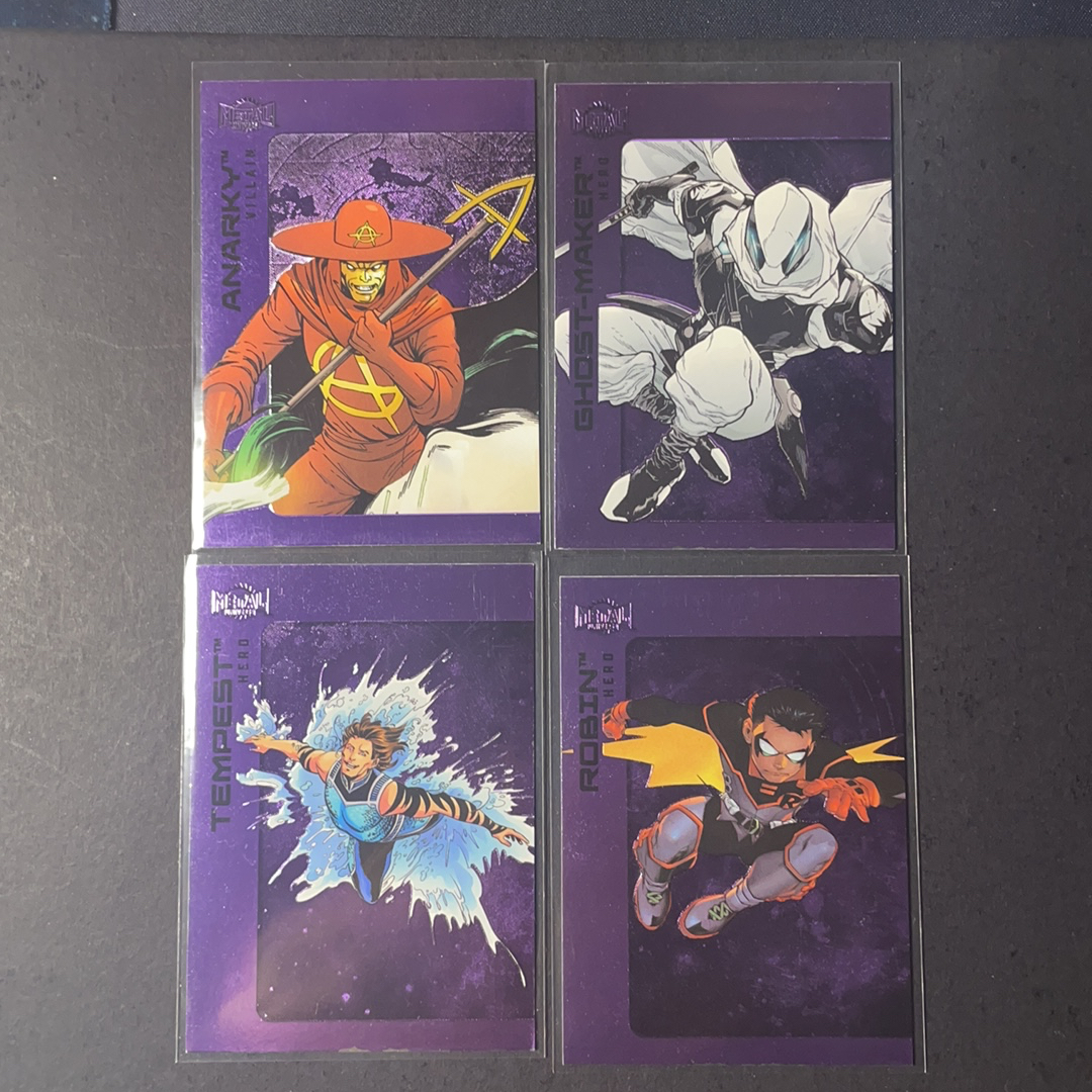 2025 SkyBox DC Universe Metal Batman 罗宾 幽灵制造者 暴风 安纳奇 base紫色平行4张打包序号见图2 2025 Skybox DC Metal元年蝙蝠侠系列