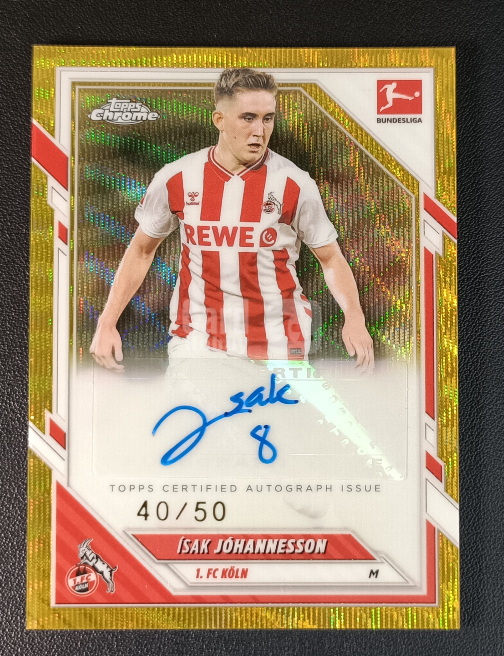 2026 Topps Chrome Isak Johannesson 德甲 TC 伊萨克 约翰内松 科隆 金波纹 折射 50编 签字