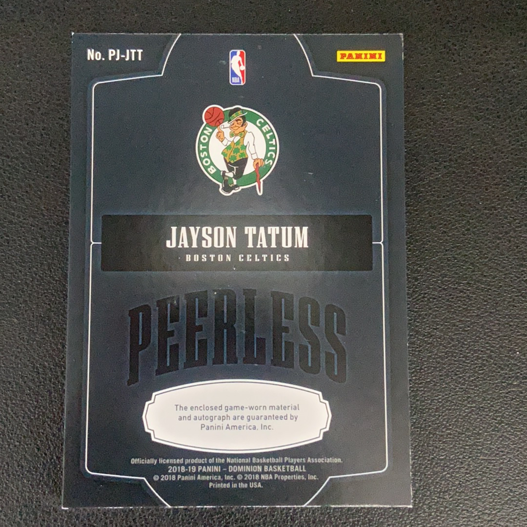 2018-19 Panini Dominion Jayson Tatum 多米诺 凯尔特人 杰森 塔图姆 獭兔 球衣切割 卡签签字 49编 JA 瑕疵如图