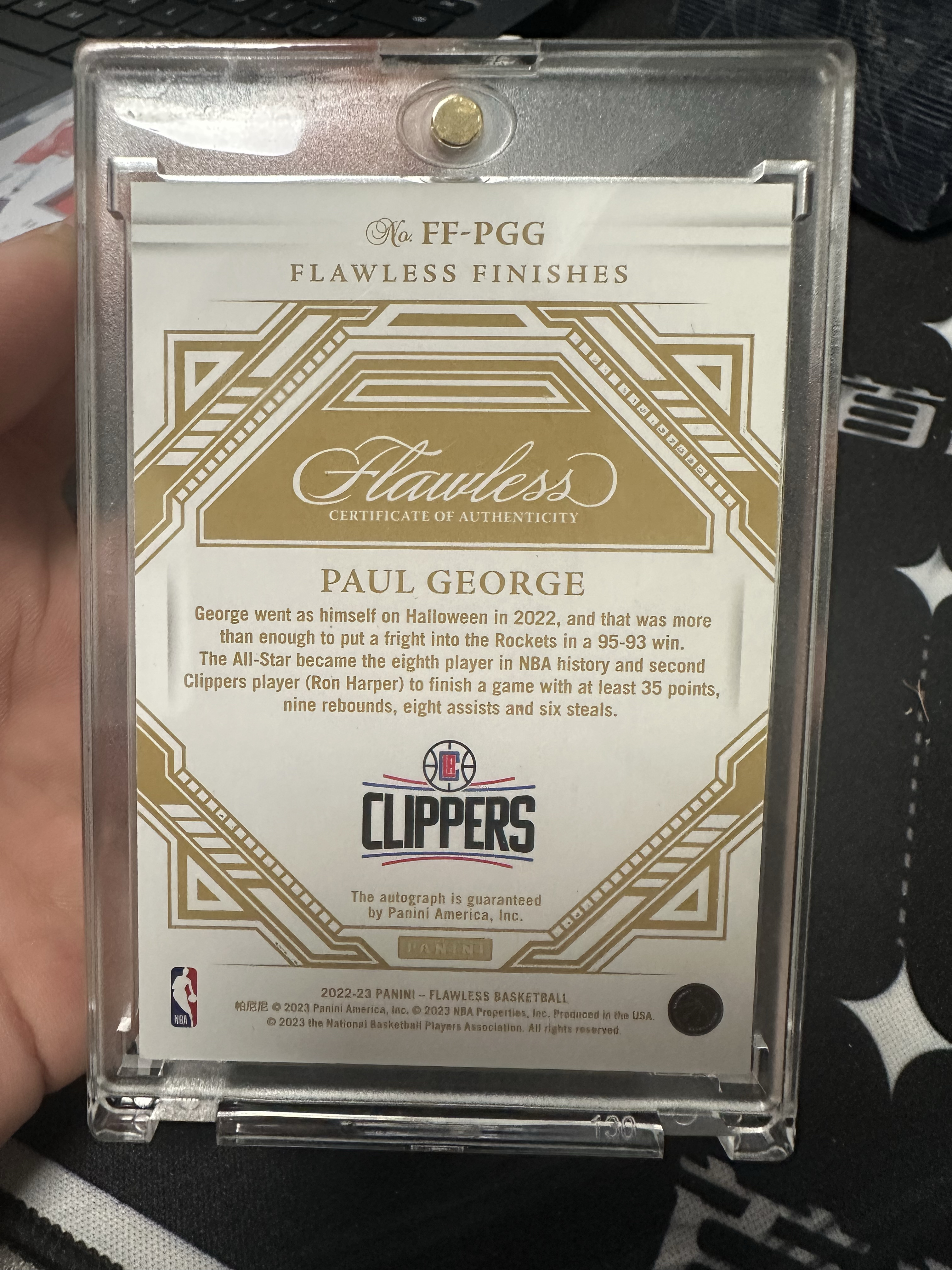 2022-23 Panini Flawless Paul George 保罗乔治 泡椒 雷霆 手提 /10编 签字 卡签 添