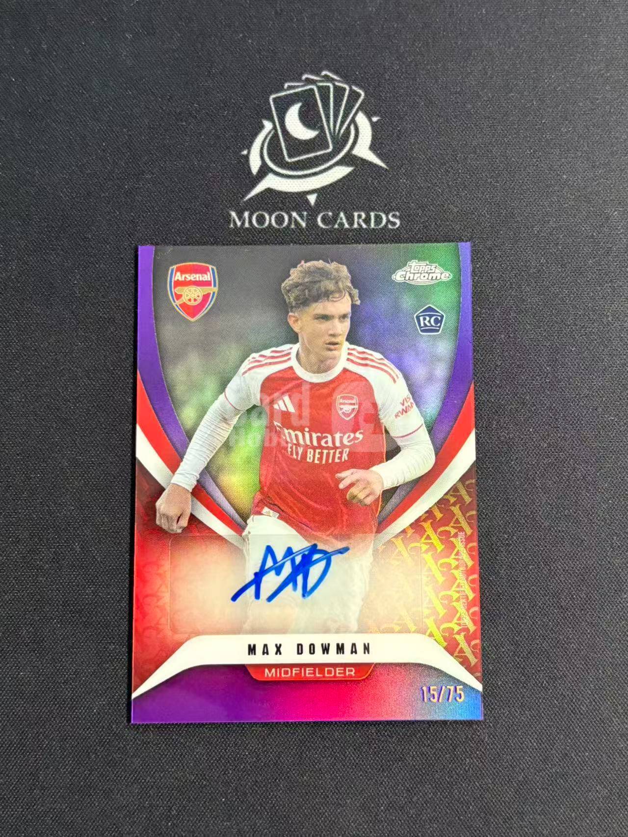 【梦卡拍卖】2026 Topps Chrome Max Dowman RC 新秀 阿森纳 队盒 马克斯 道曼 签字 /75编 紫折 #DD# A01