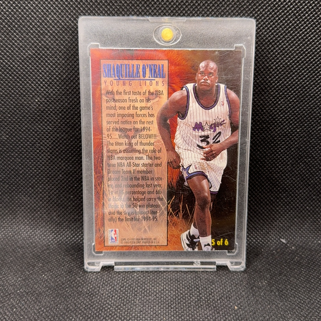 【Roseee代卖】1995 Fleer young lion Shaquille O'Neal 魔术时期 奥尼尔 狮子特卡 5of6 实卡完美 大比例 纯