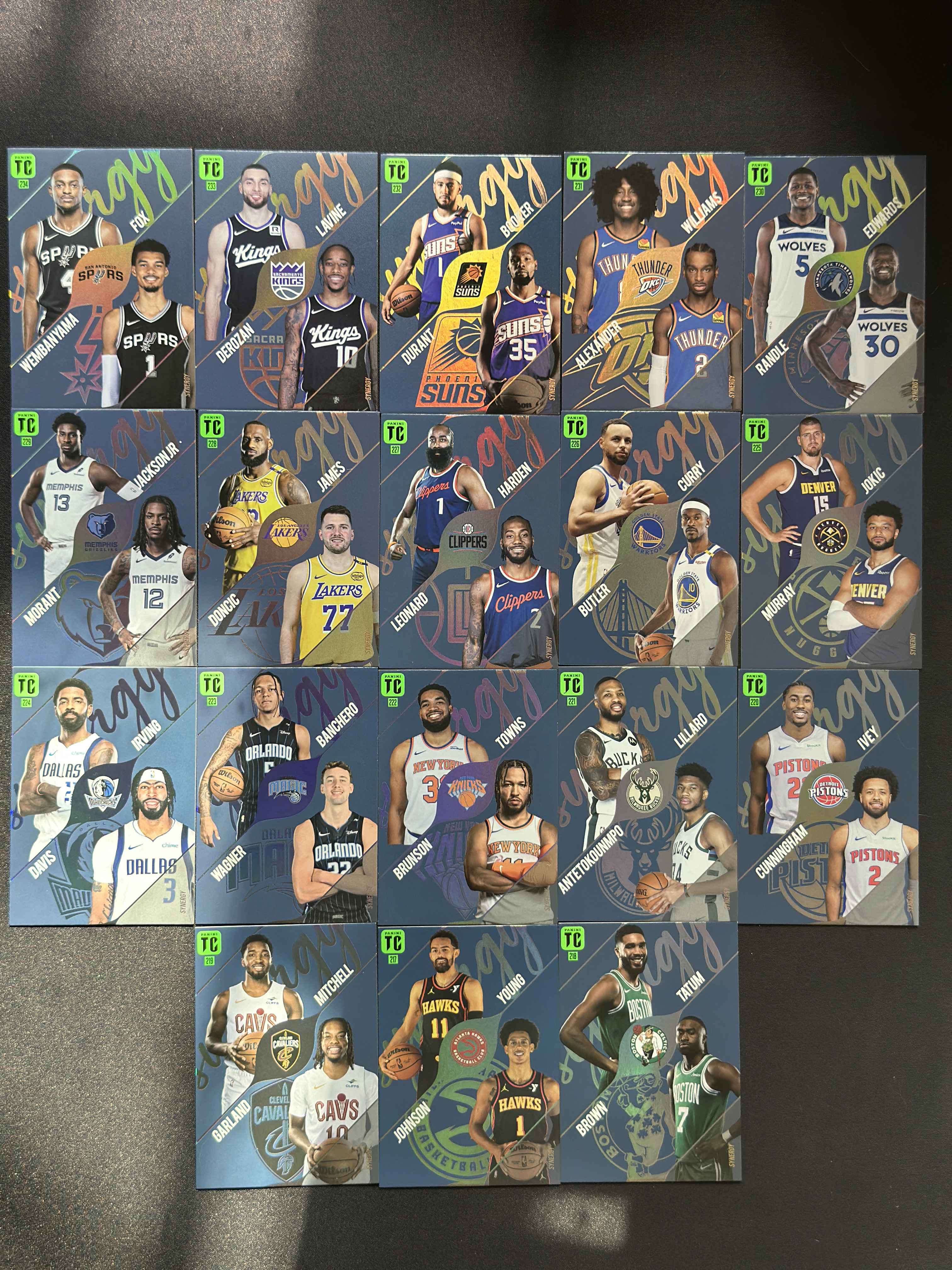 2024-25 Top Class tc一套 全套18张 队标 队徽特卡 lot詹姆斯 东契奇 库里 文班 杜兰特 字母 cc欧文 等球队核心 LeBron james