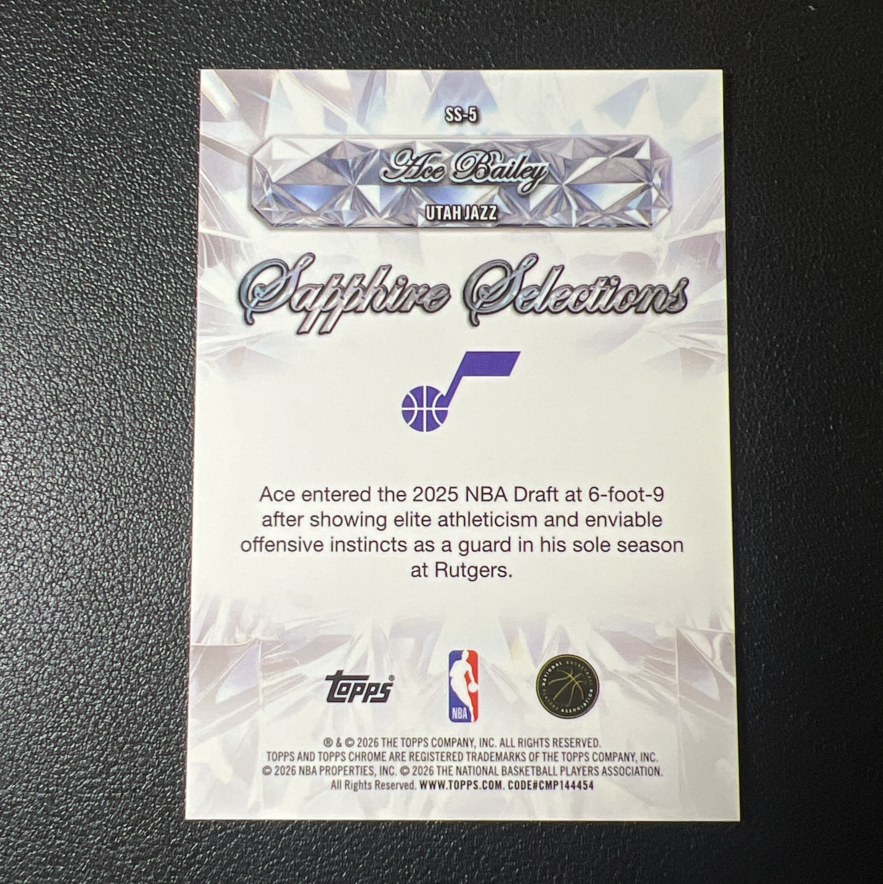 【鲨鱼代卖】2026 Topps Chrome Update Ace Bailey 新秀RC 蓝宝石 埃斯贝利 Sapphire Selections 精选 特卡 蓝碎冰 大比例 SSP SY3247