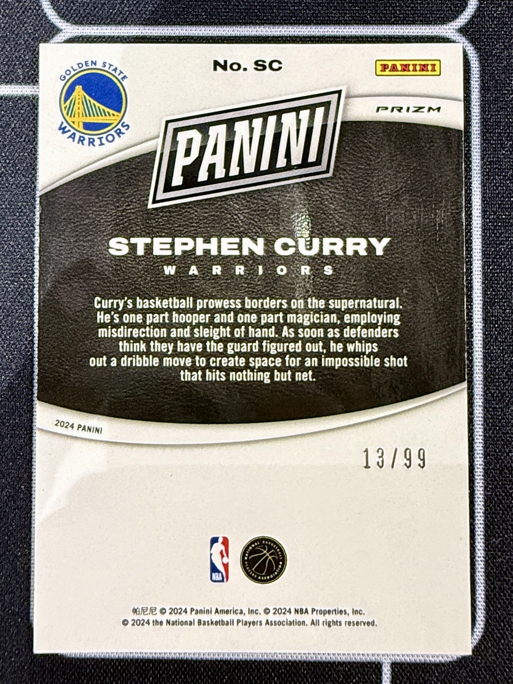 2024 Panini National NSCC Stephen Curry Gold Color Blast Splash 13/99编 鎏金水花泼墨 库里 勇士 国展限定【芥末-蘑菇】